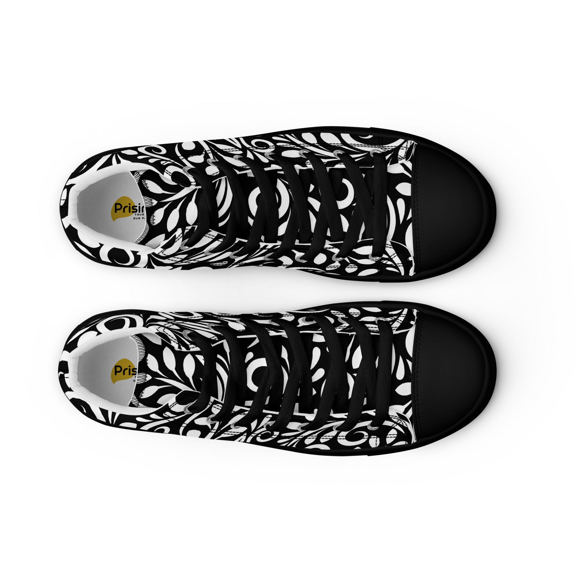 Prisimia Canvas Sneakers : Graphic Black & White Scrollwork