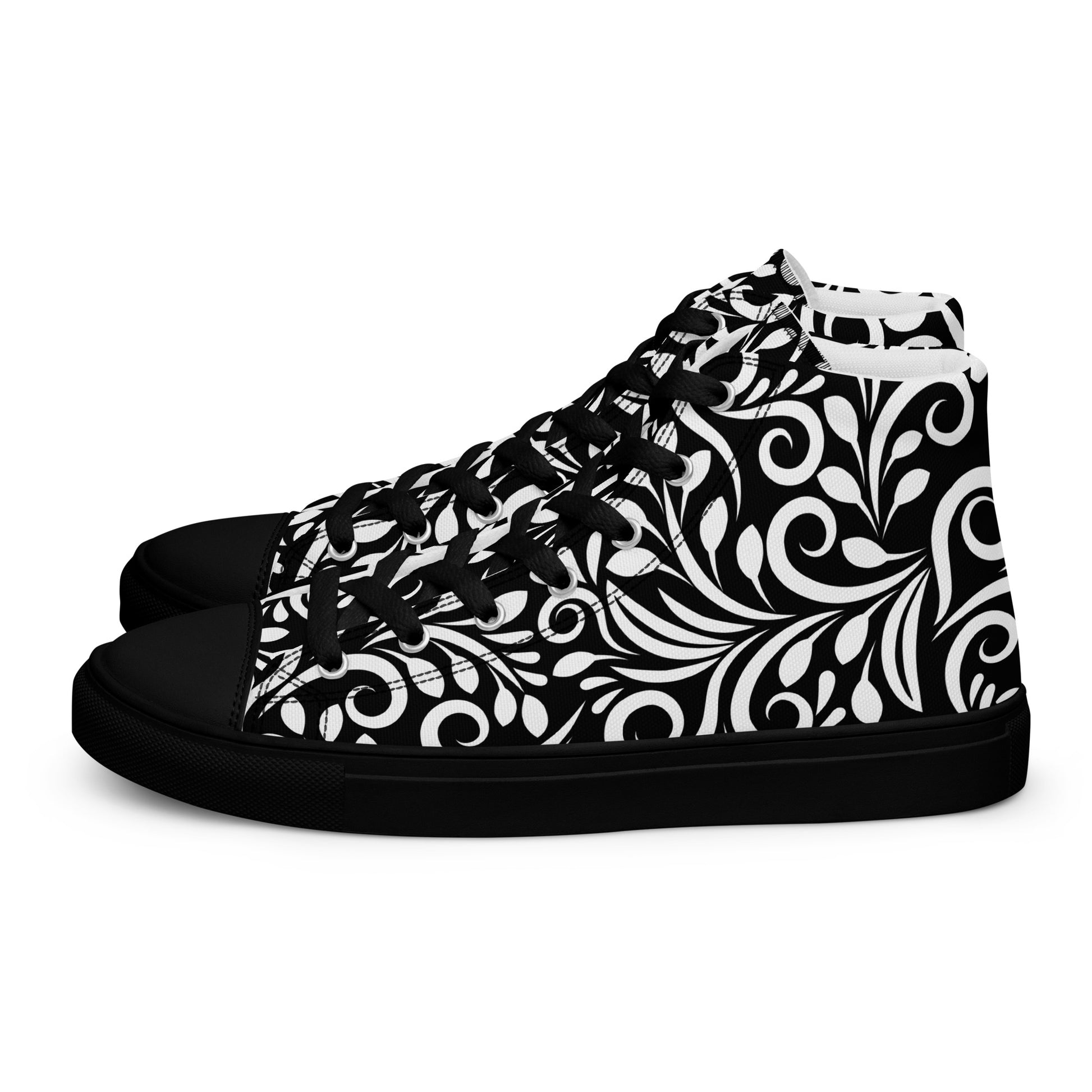 Prisimia Canvas Sneakers : Graphic Black & White Scrollwork