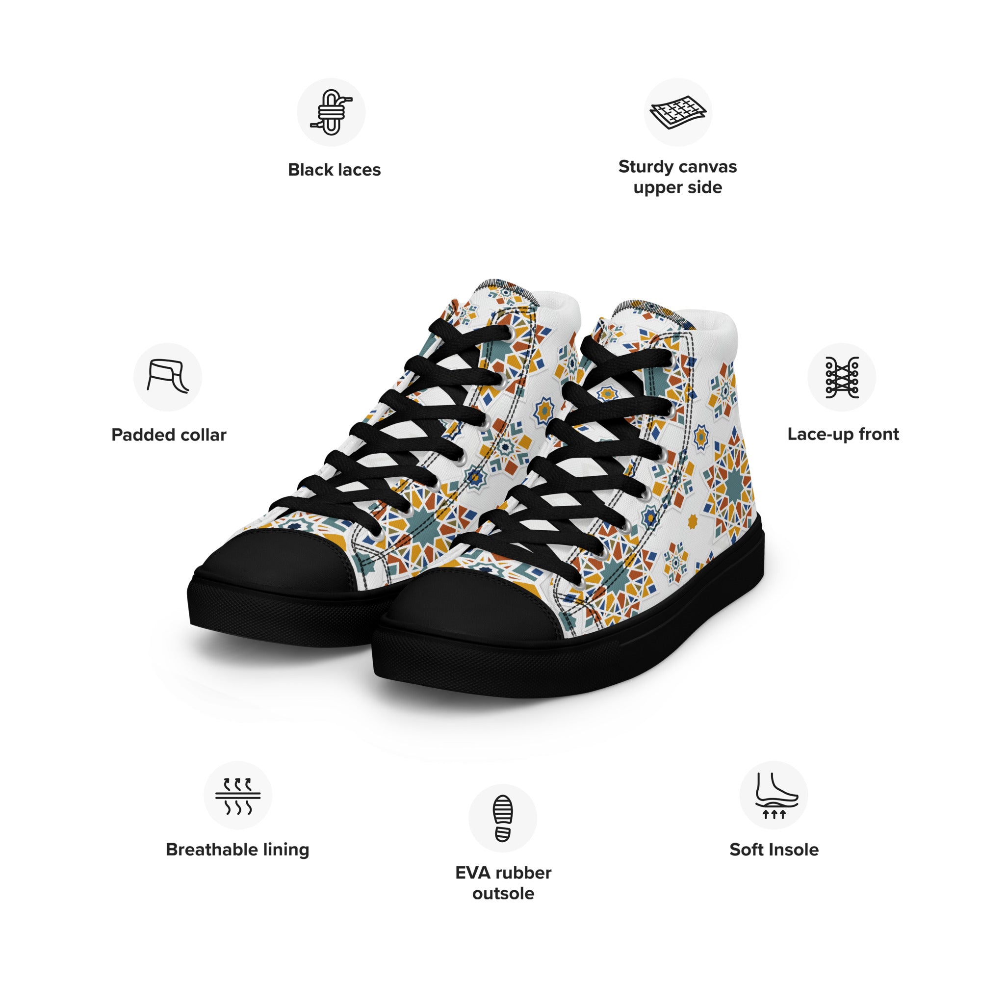 Prisimia Canvas Sneakers : Vibrant Moroccan Mosaic