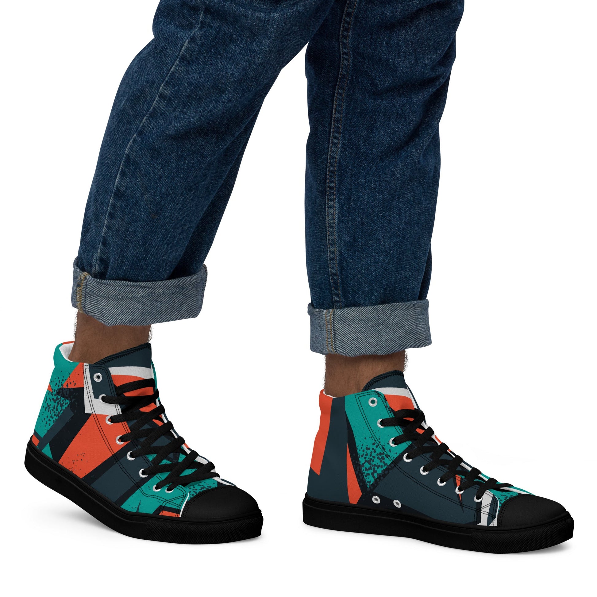Prisimia Canvas Sneakers: Geometric Contrast Fusion