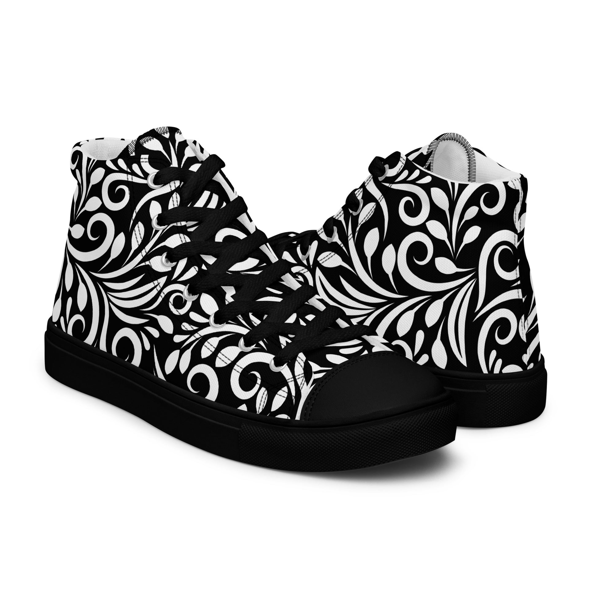 Prisimia Canvas Sneakers : Graphic Black & White Scrollwork