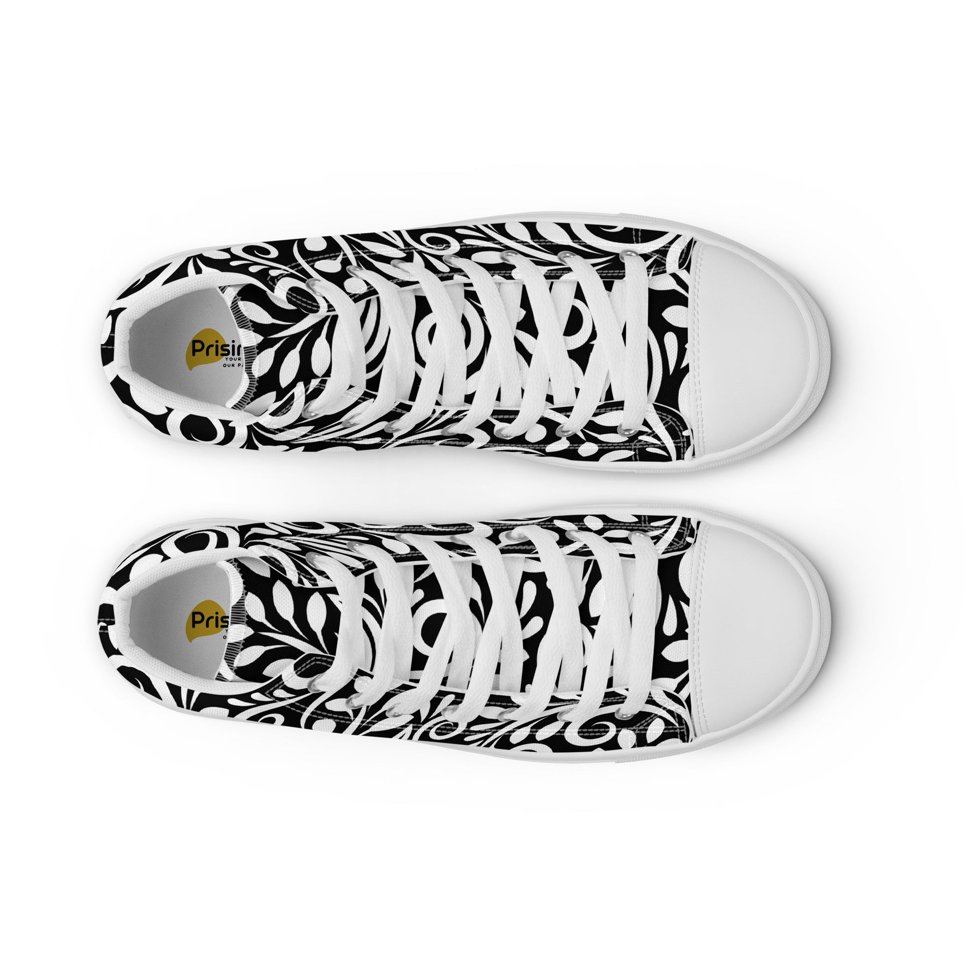 Prisimia Canvas Sneakers : Graphic Black & White Scrollwork