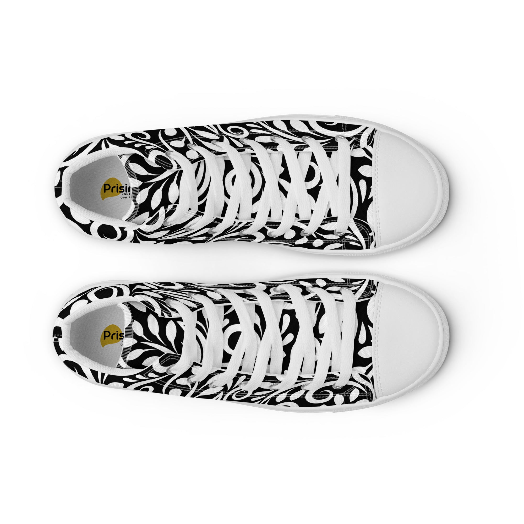 Prisimia Canvas Sneakers : Graphic Black & White Scrollwork