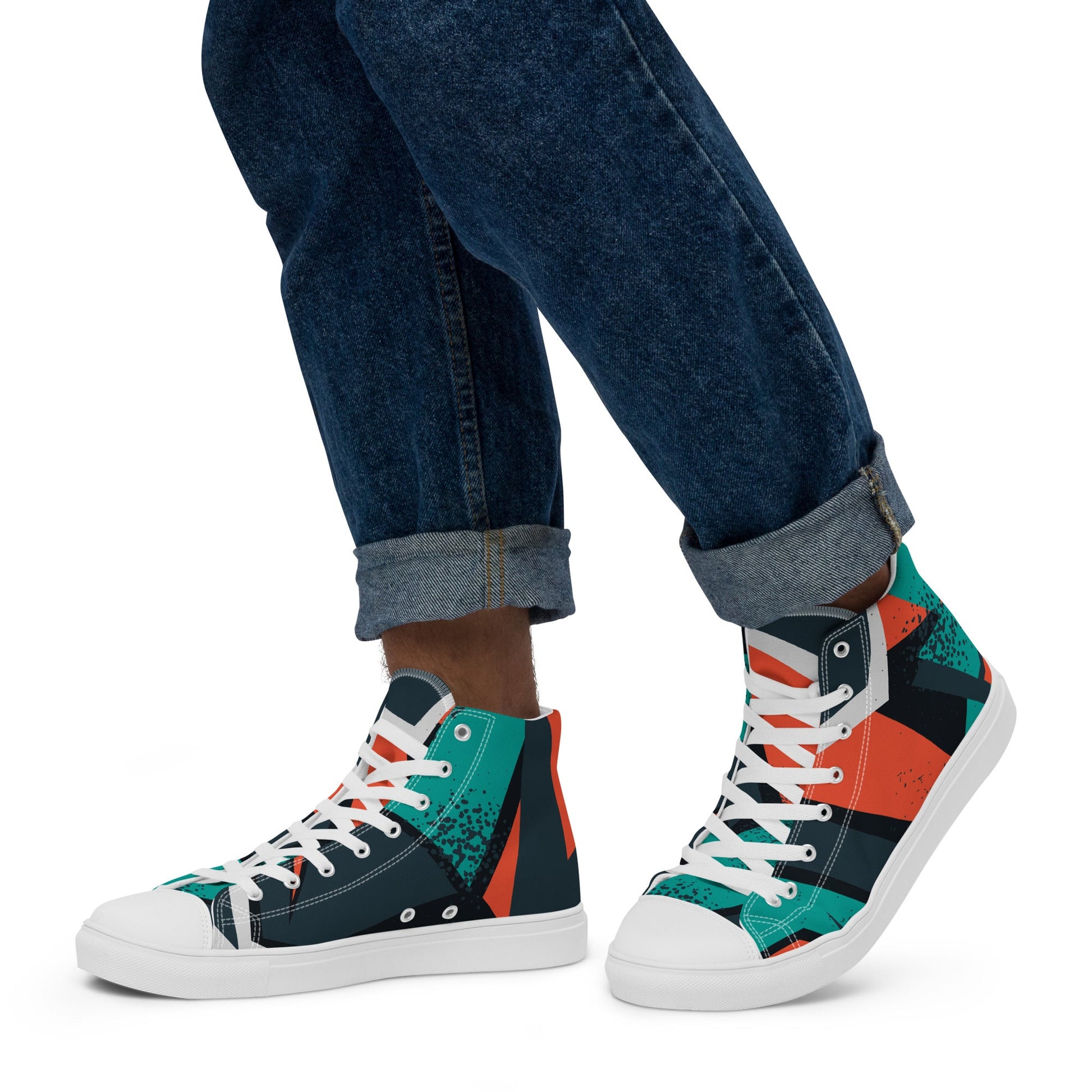 Prisimia Canvas Sneakers: Geometric Contrast Fusion