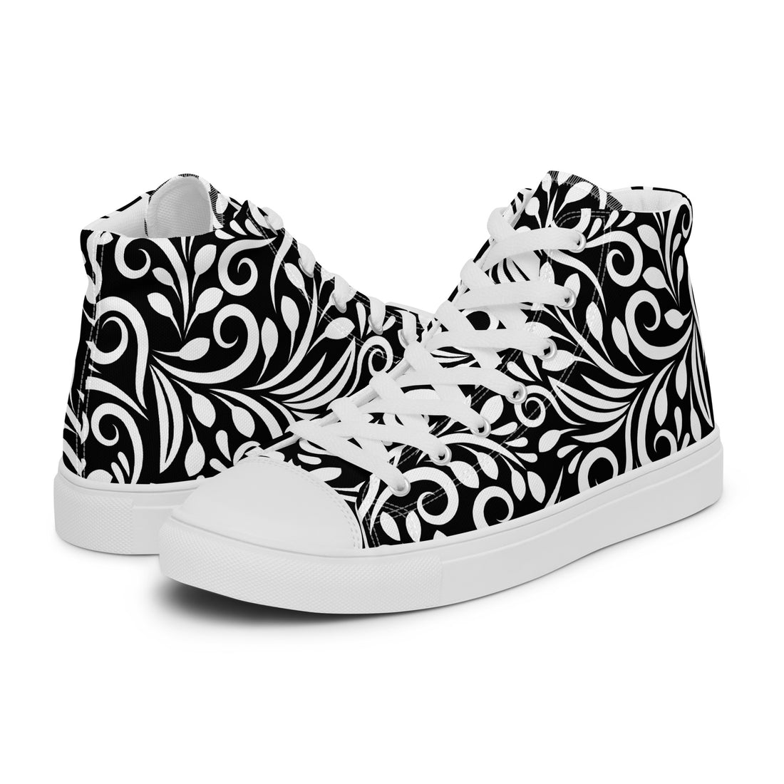 Prisimia Canvas Sneakers : Graphic Black & White Scrollwork