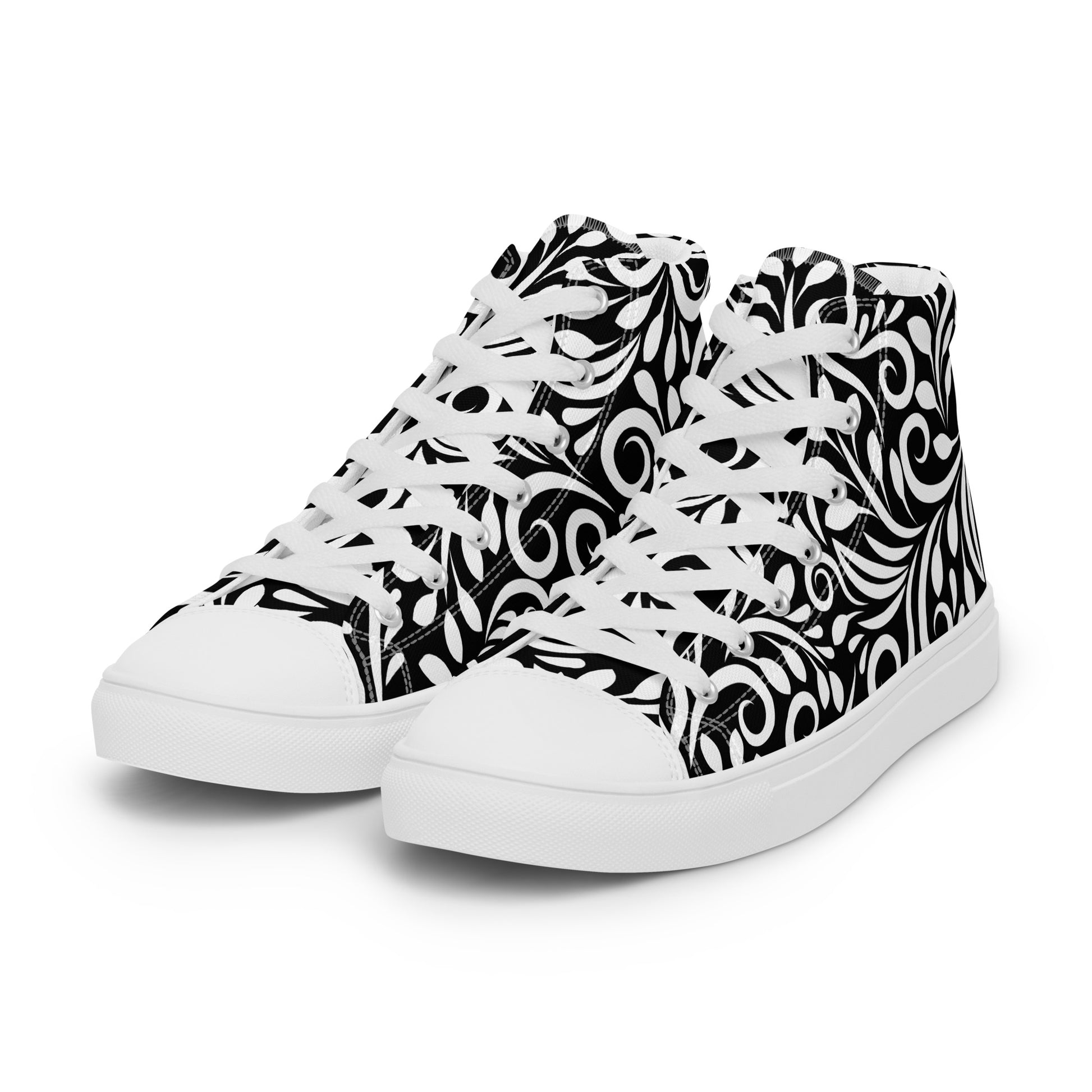 Prisimia Canvas Sneakers : Graphic Black & White Scrollwork