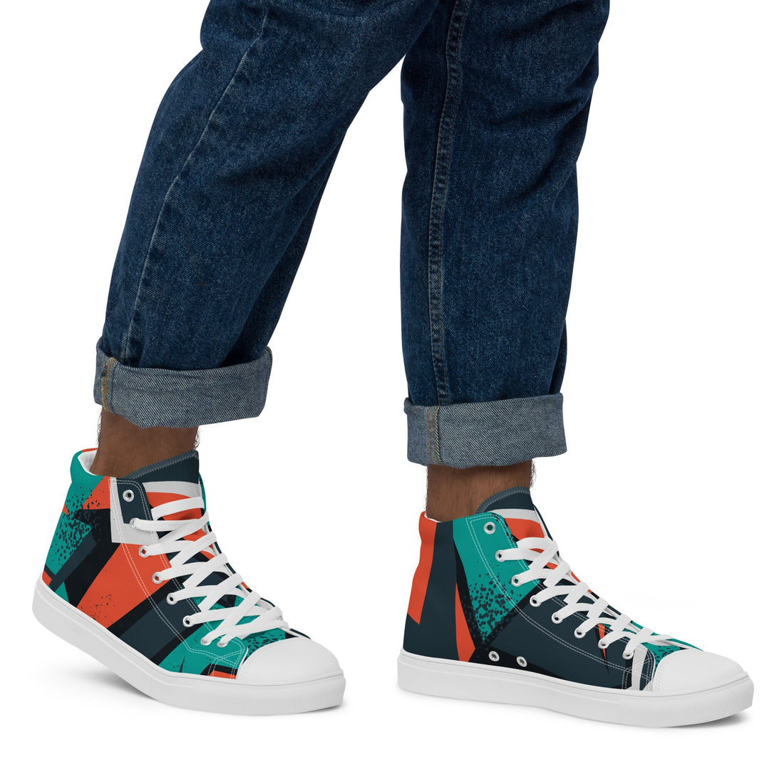 Prisimia Canvas Sneakers: Geometric Contrast Fusion