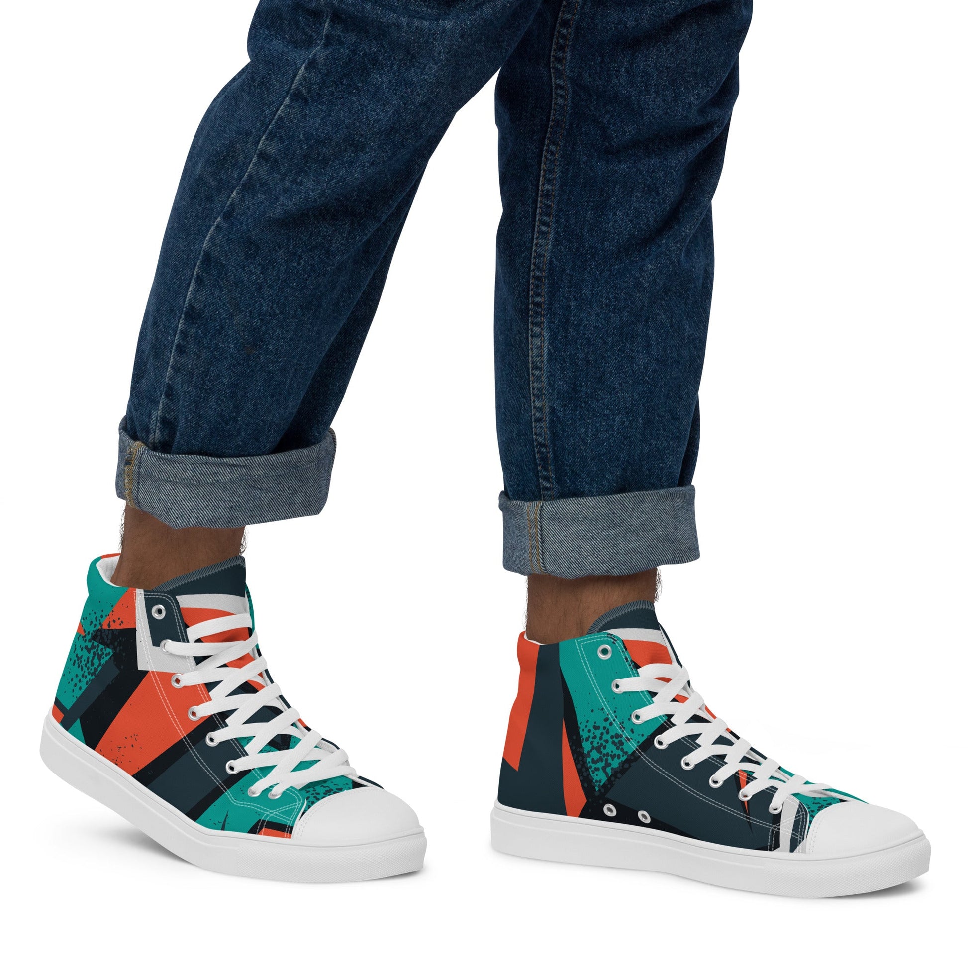 Prisimia Canvas Sneakers: Geometric Contrast Fusion