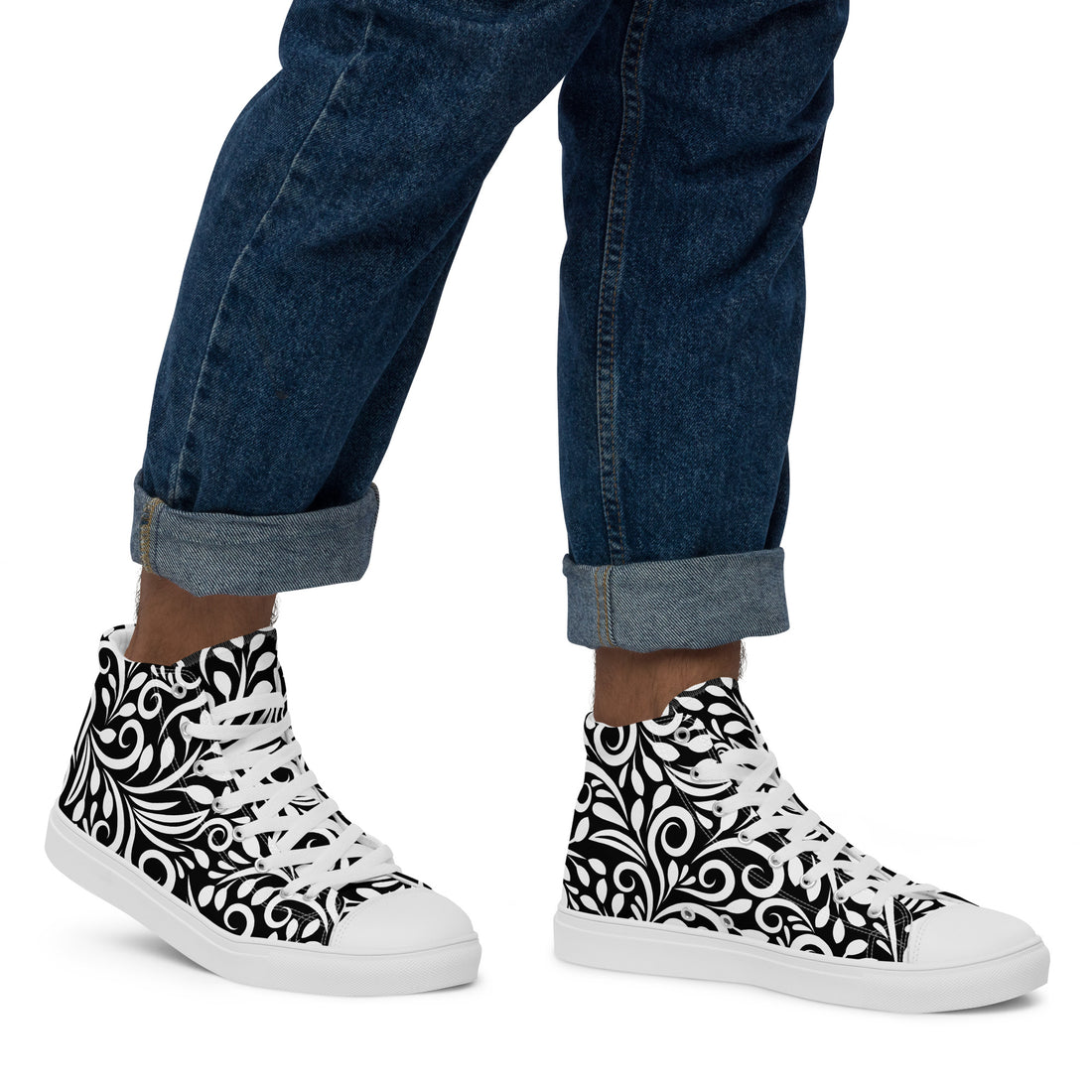 Prisimia Canvas Sneakers : Graphic Black & White Scrollwork