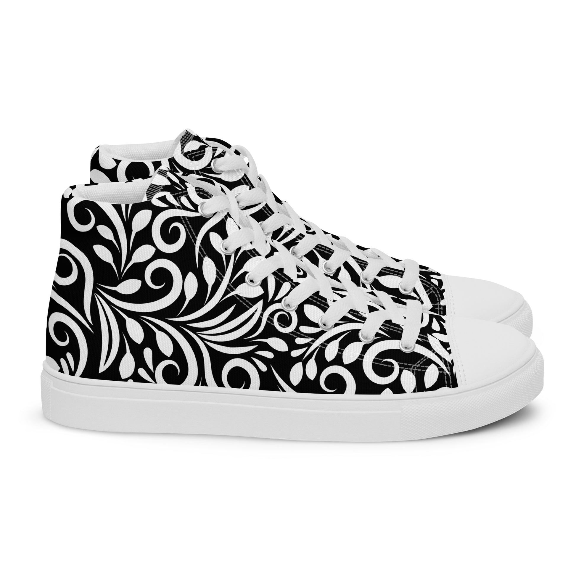Prisimia Canvas Sneakers : Graphic Black & White Scrollwork