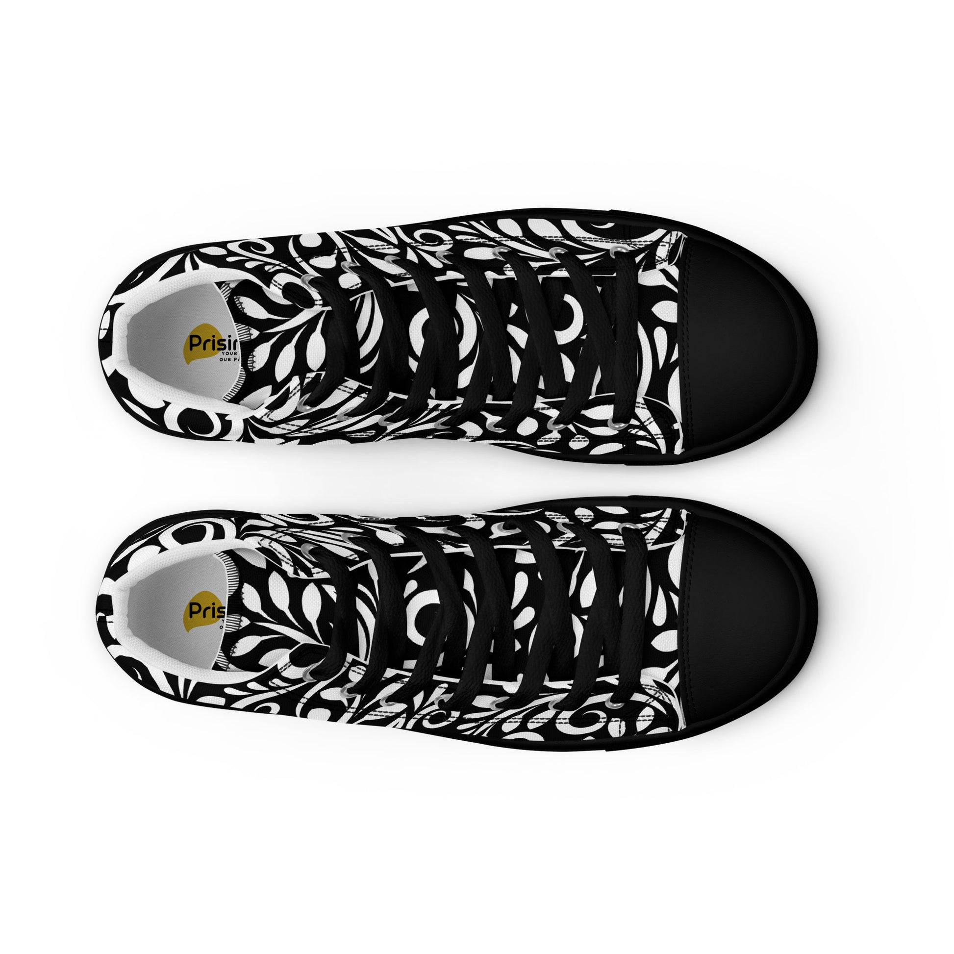 Prisimia Canvas Sneakers : Striking Black & White Scrollwork