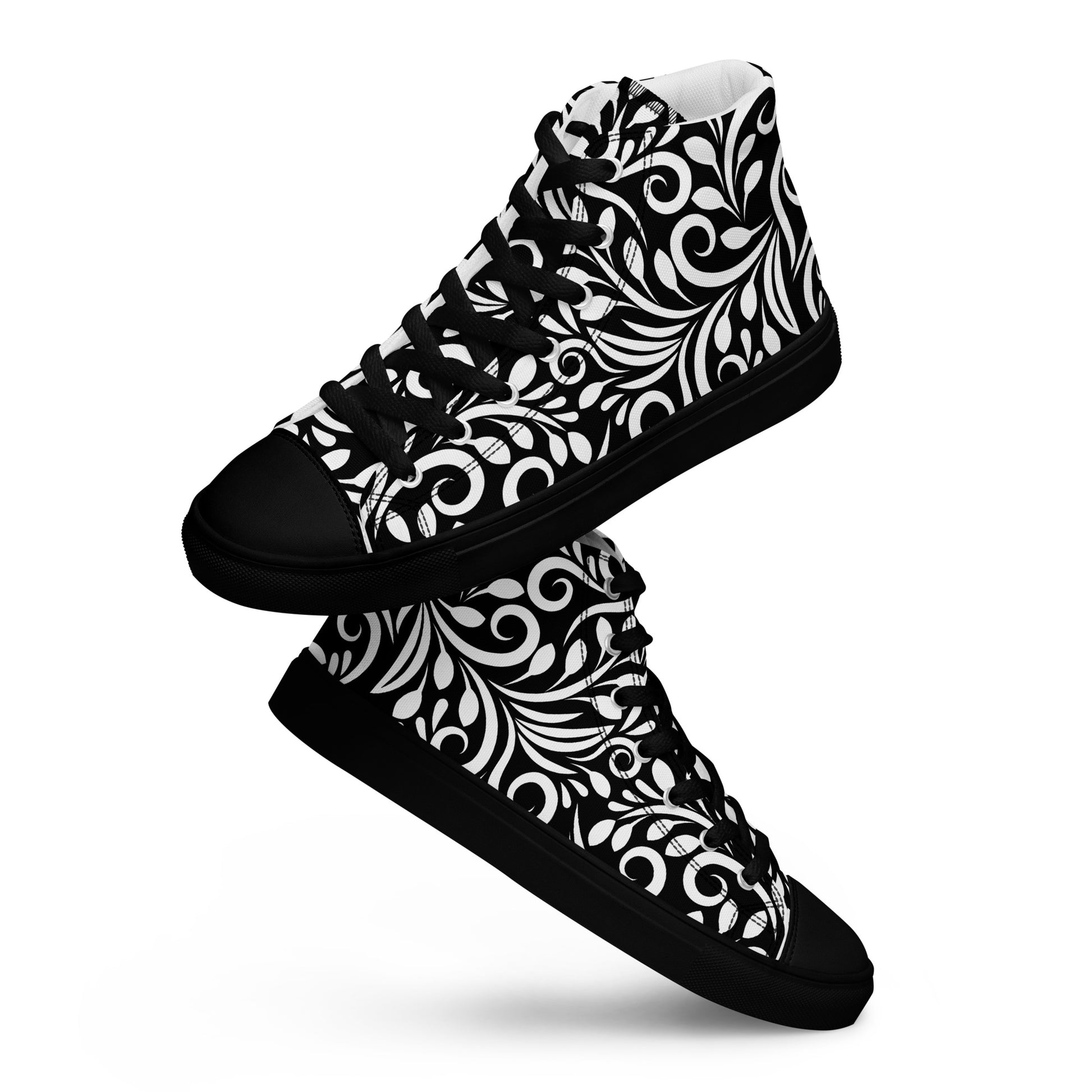 Prisimia Canvas Sneakers : Striking Black & White Scrollwork