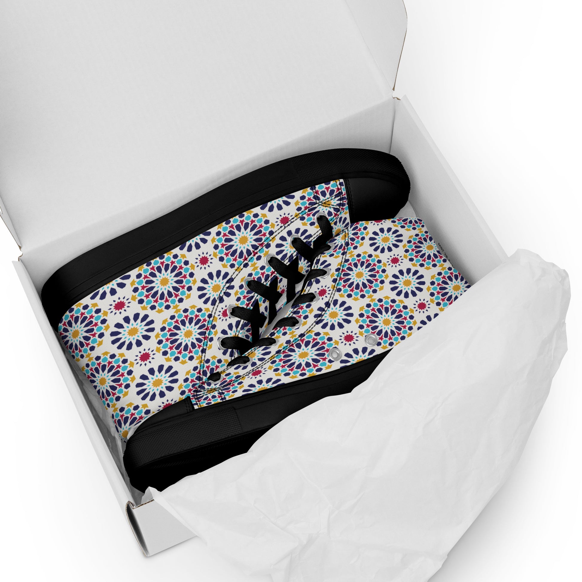 Prisimia Canvas Sneakers : Vibrant Geometric High-Tops