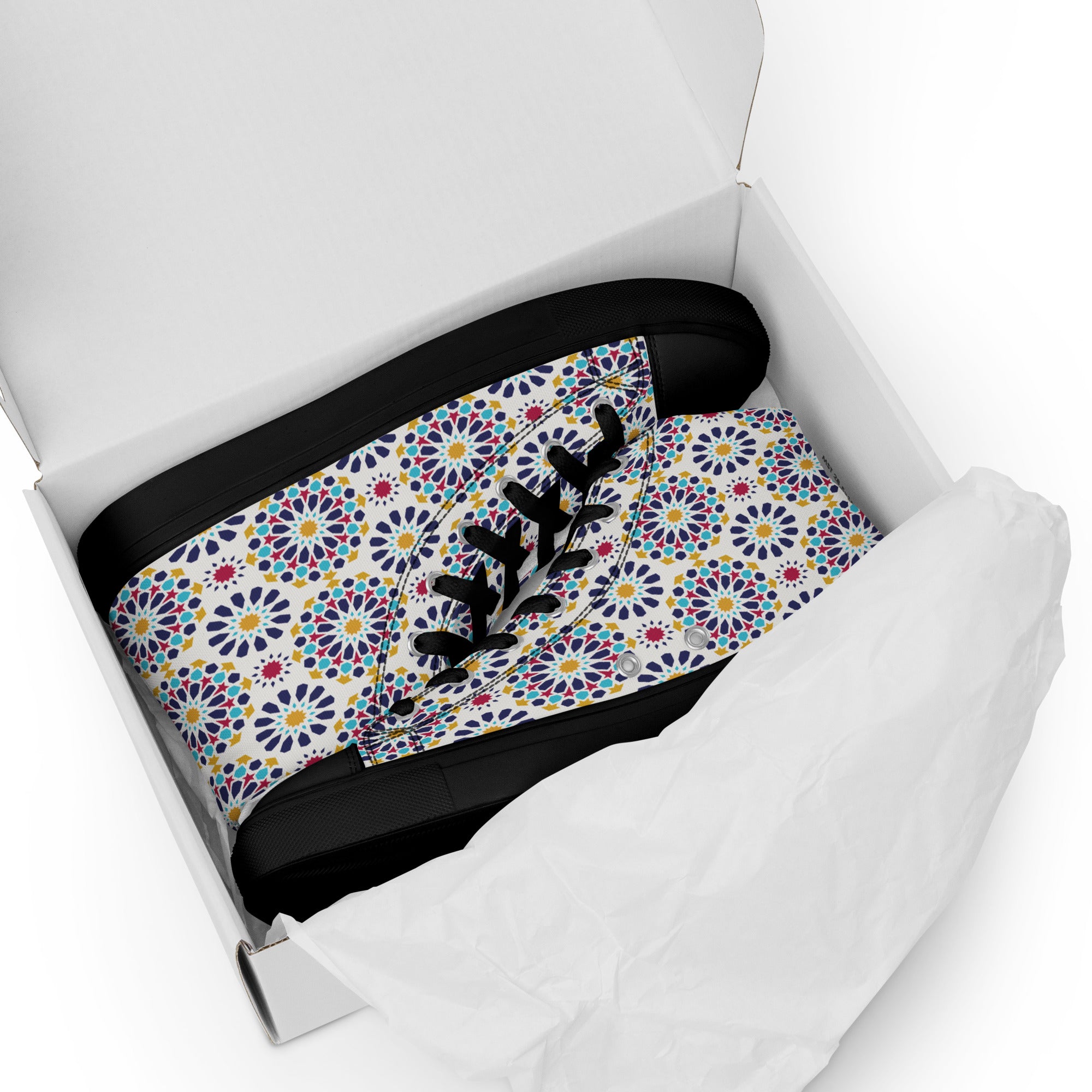Prisimia Canvas Sneakers : Vibrant Geometric High-Tops