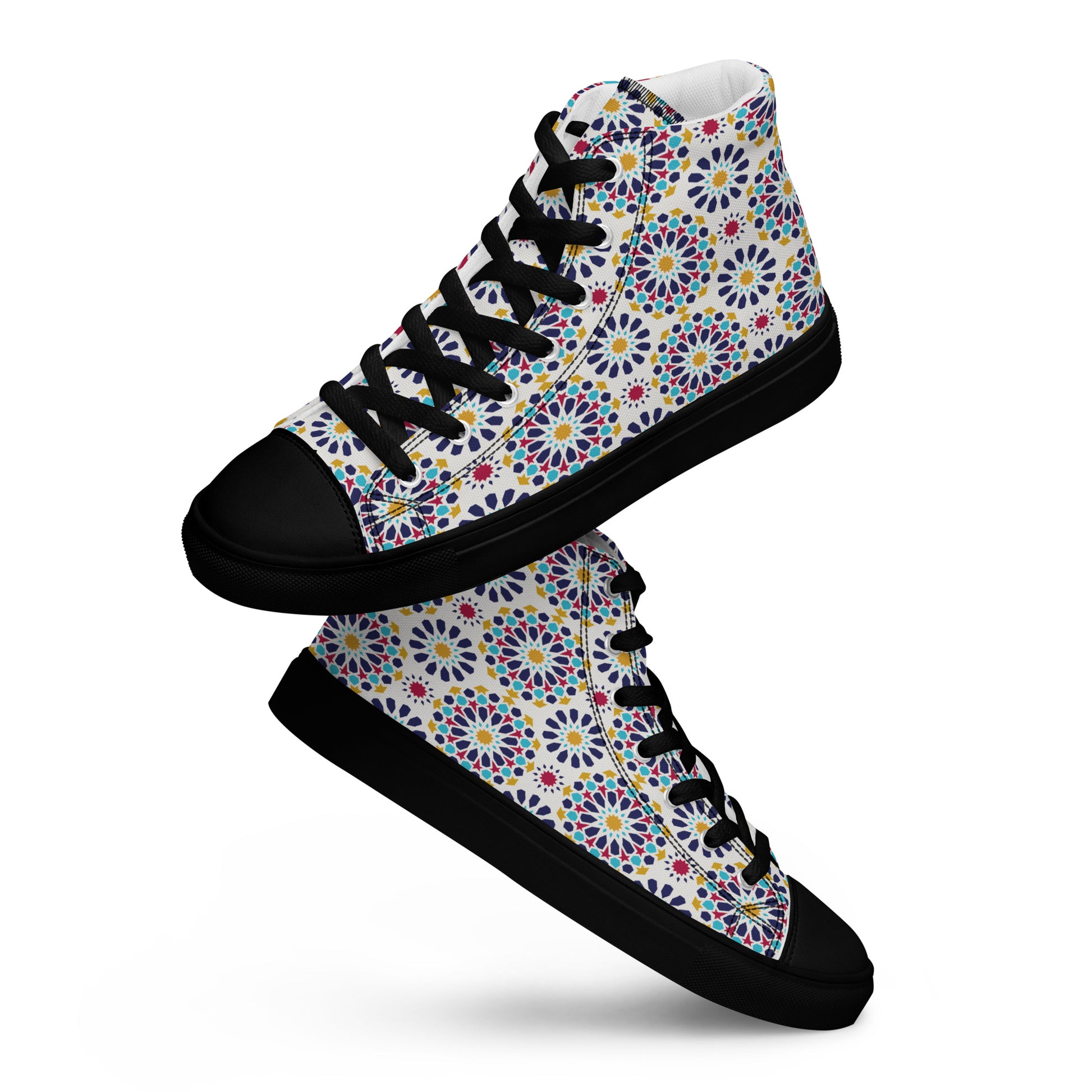 Prisimia Canvas Sneakers : Vibrant Geometric High-Tops