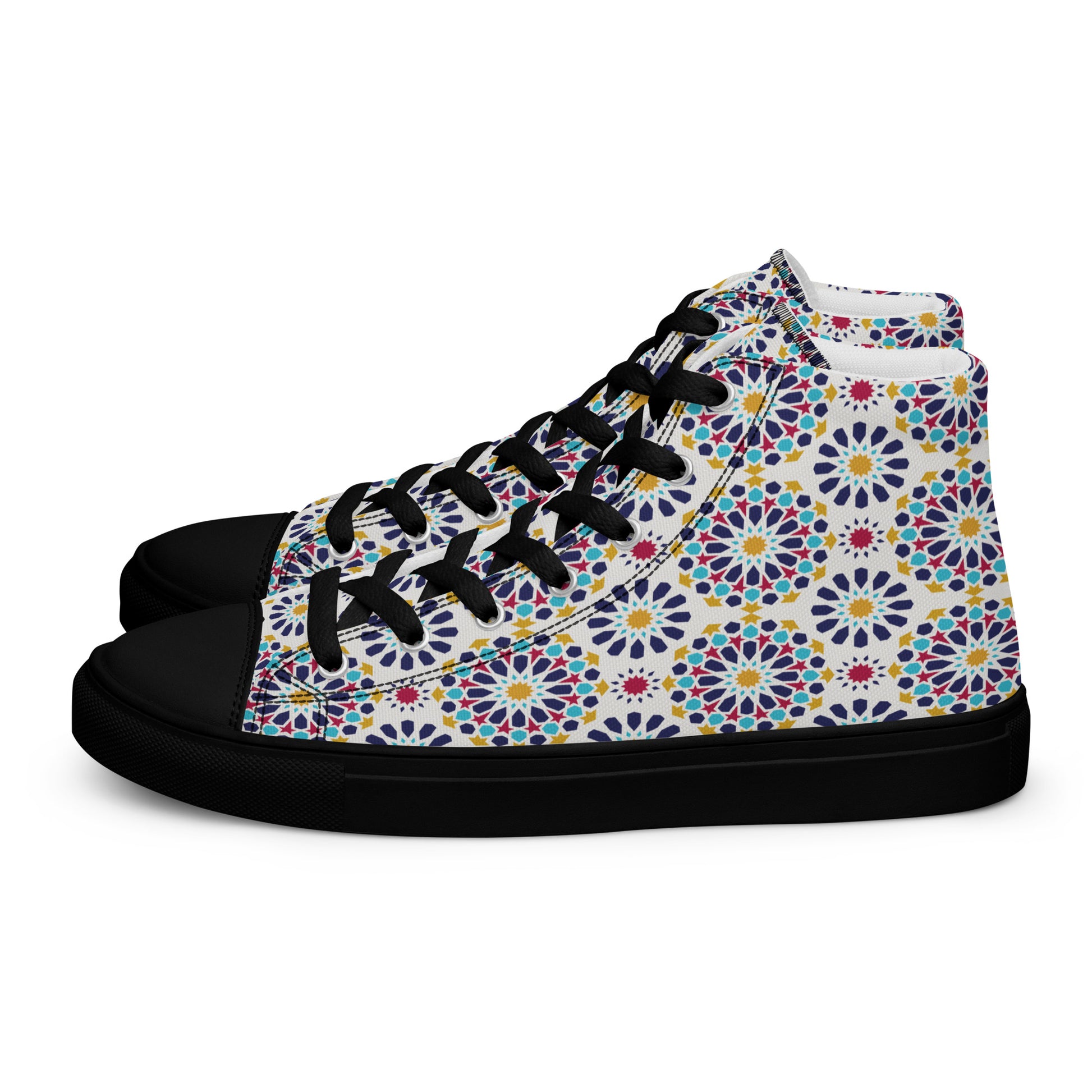 Prisimia Canvas Sneakers : Vibrant Geometric High-Tops