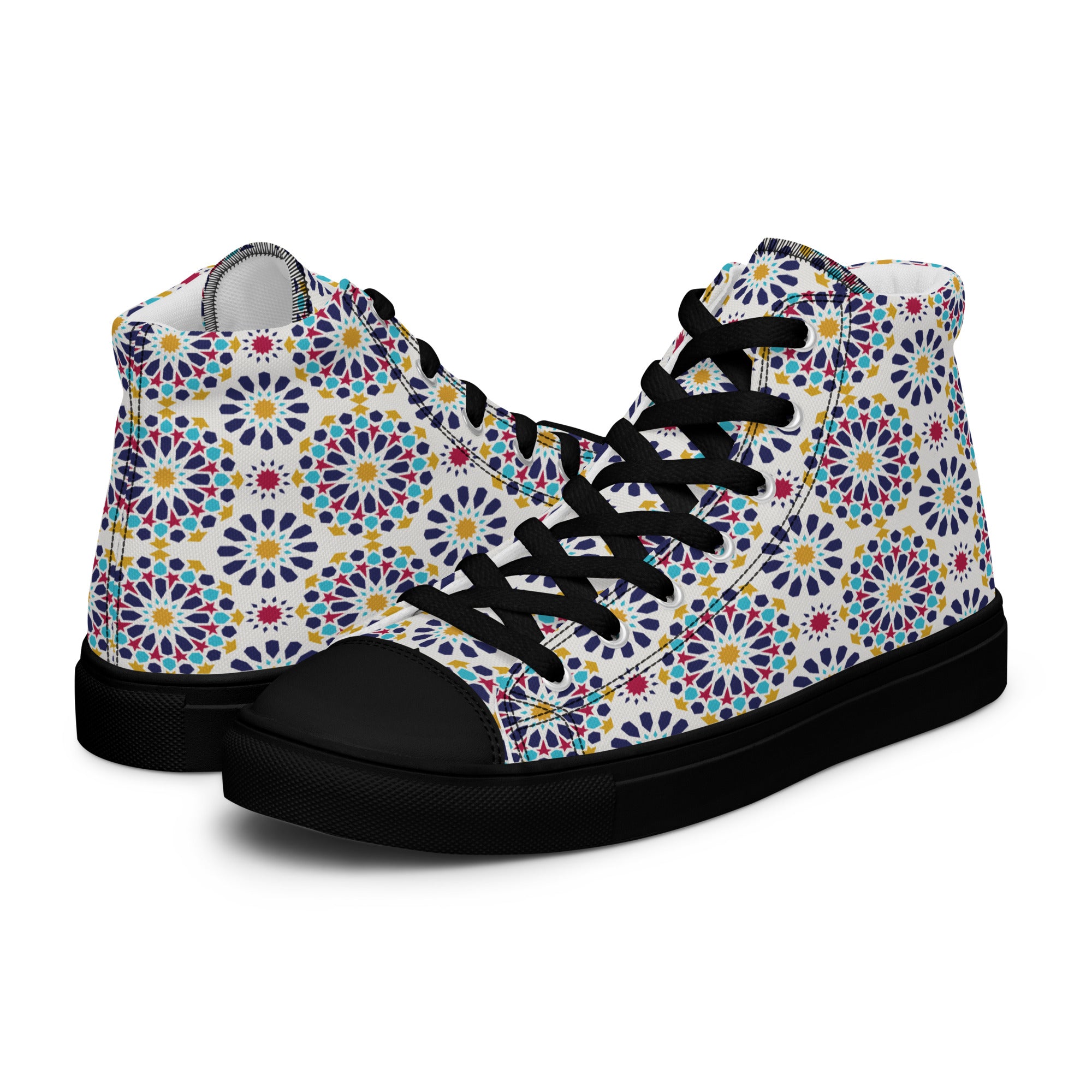 Prisimia Canvas Sneakers : Vibrant Geometric High-Tops