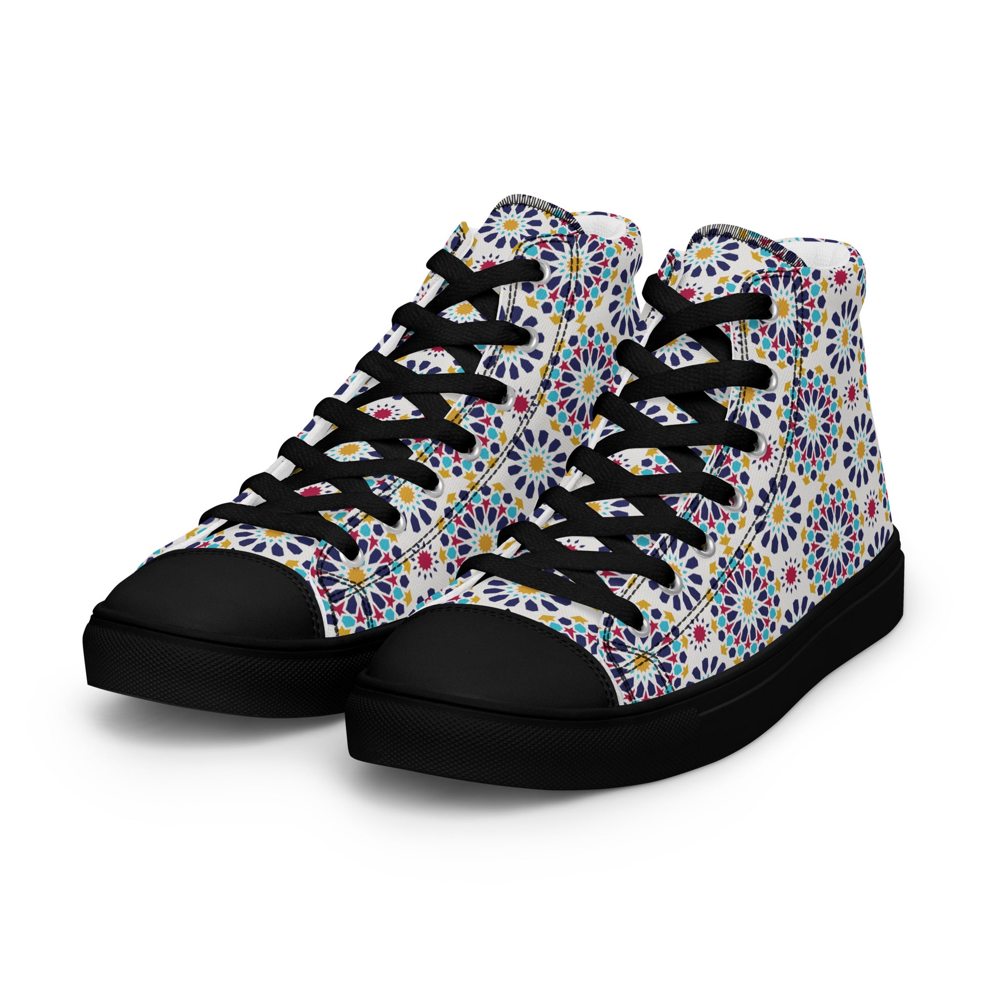 Prisimia Canvas Sneakers : Vibrant Geometric High-Tops
