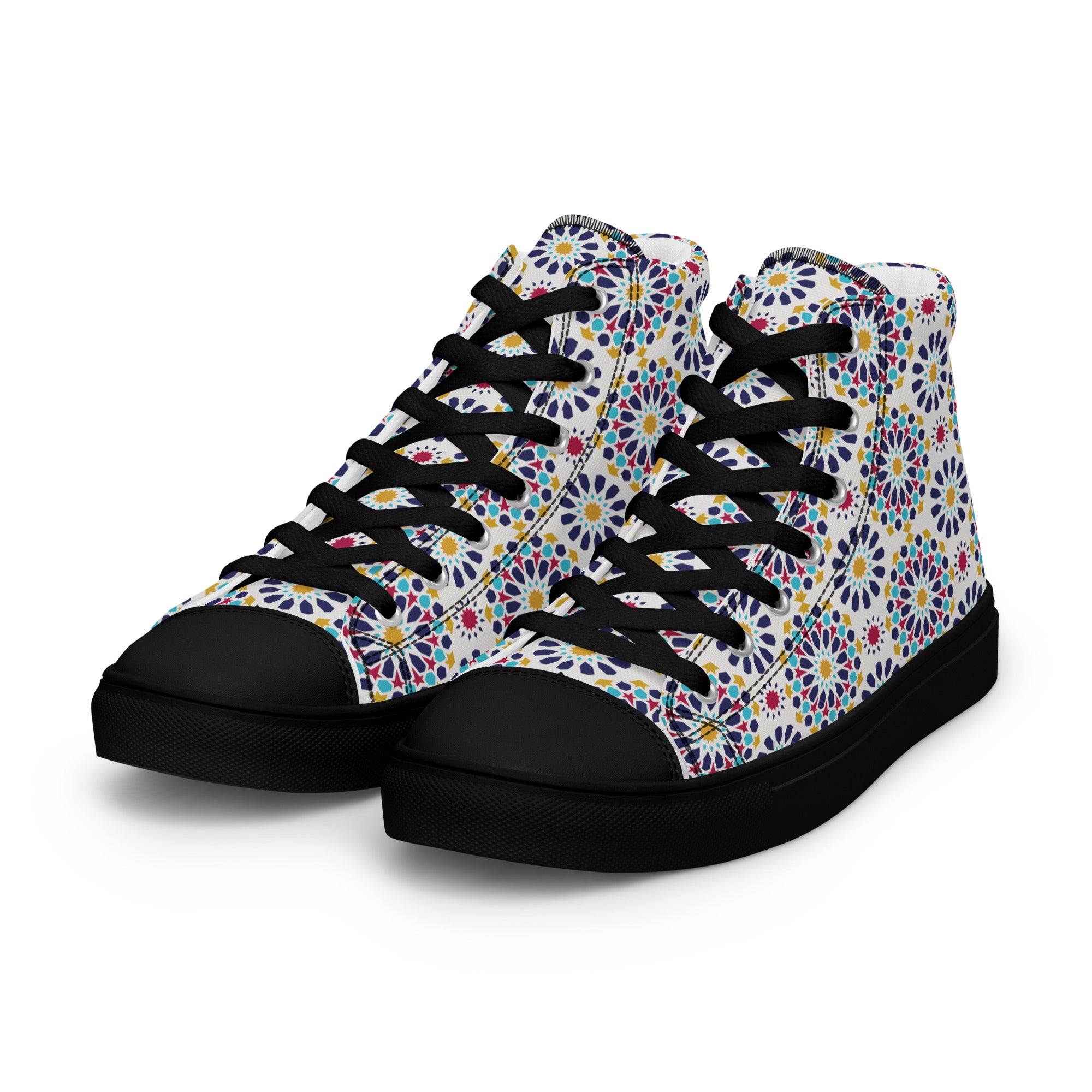Prisimia Canvas Sneakers : Vibrant Geometric High-Tops