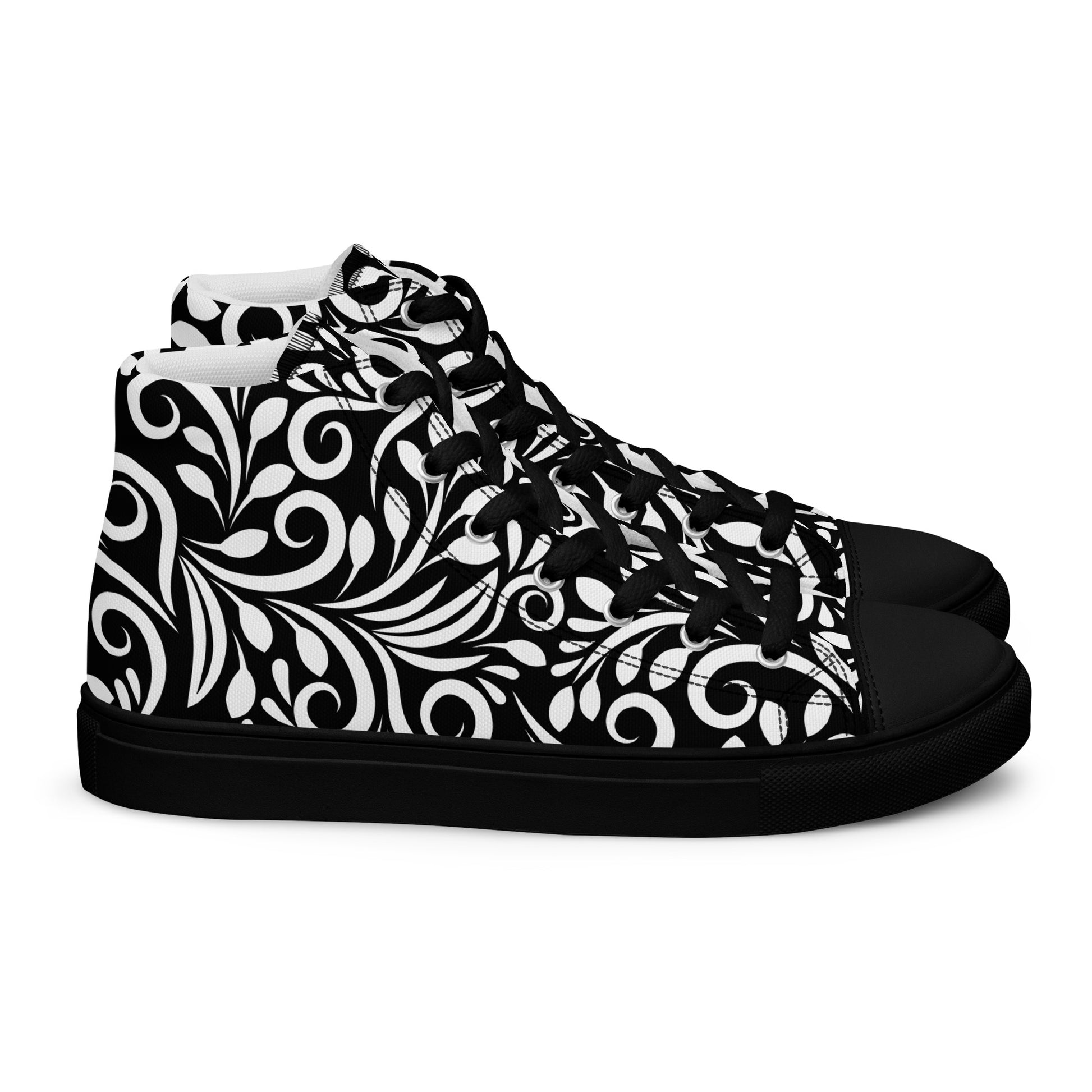 Prisimia Canvas Sneakers : Striking Black & White Scrollwork