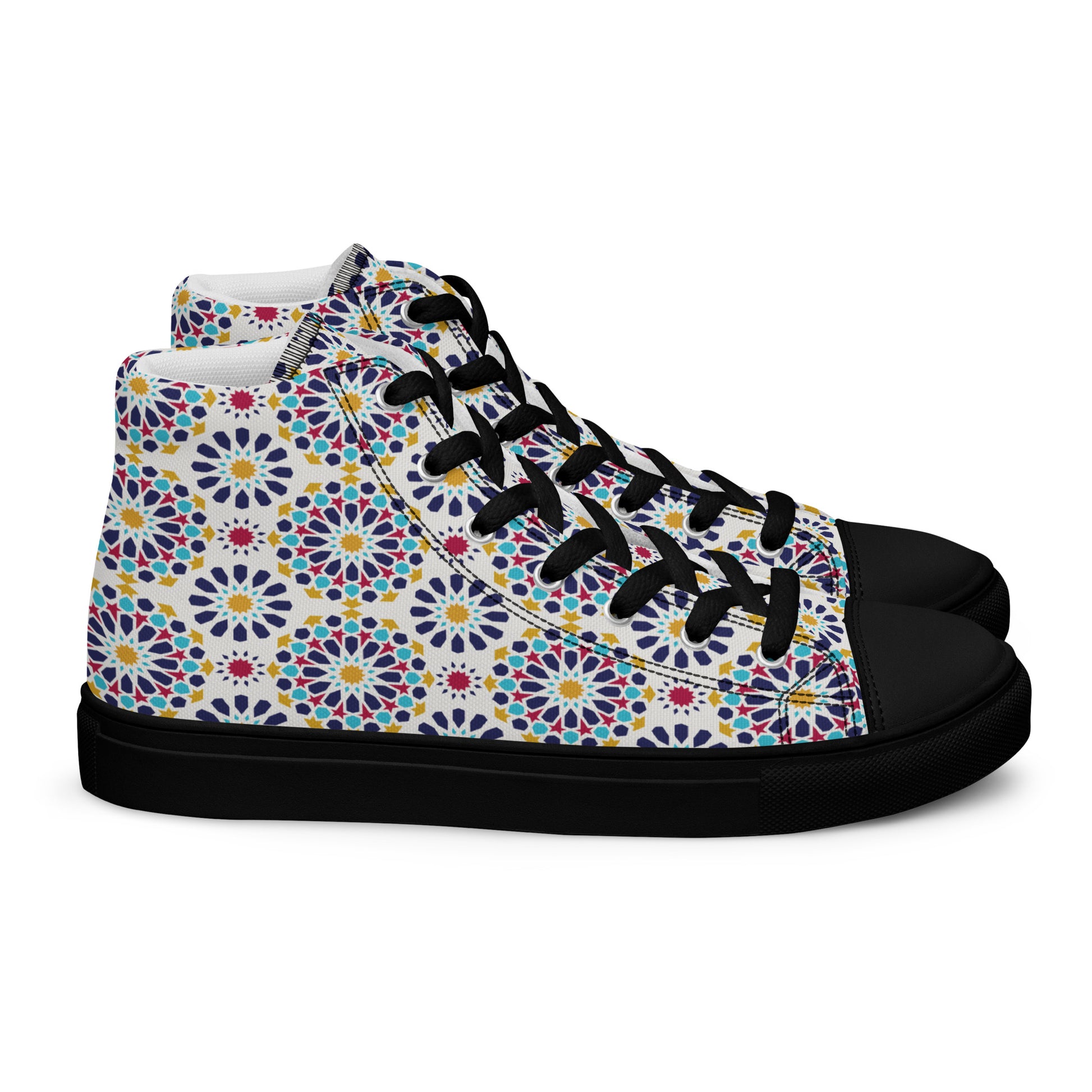 Prisimia Canvas Sneakers : Vibrant Geometric High-Tops