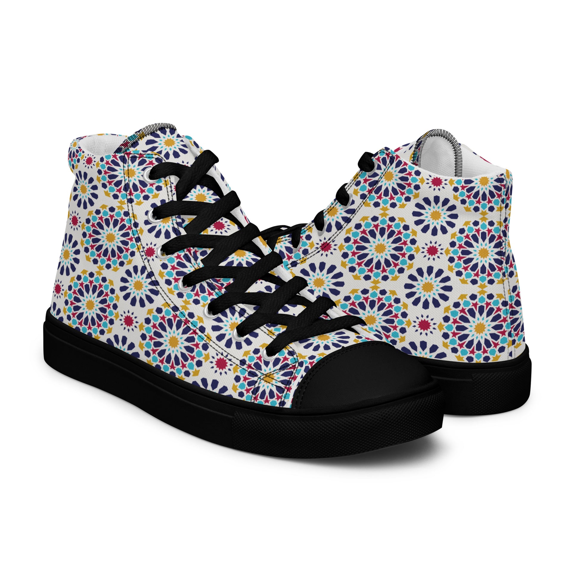 Prisimia Canvas Sneakers : Vibrant Geometric High-Tops