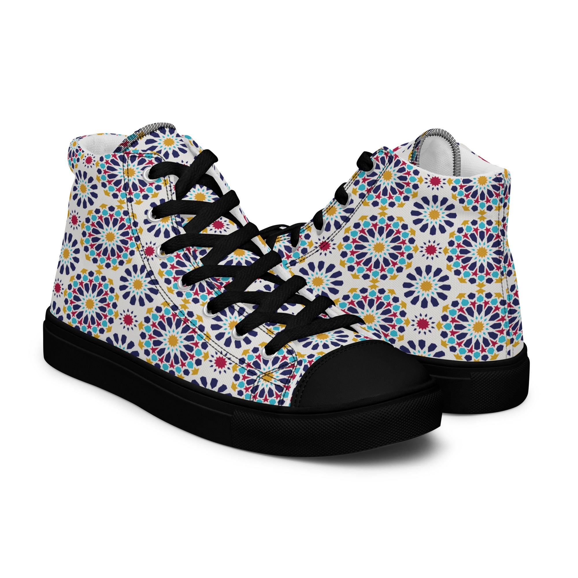 Prisimia Canvas Sneakers : Vibrant Geometric High-Tops