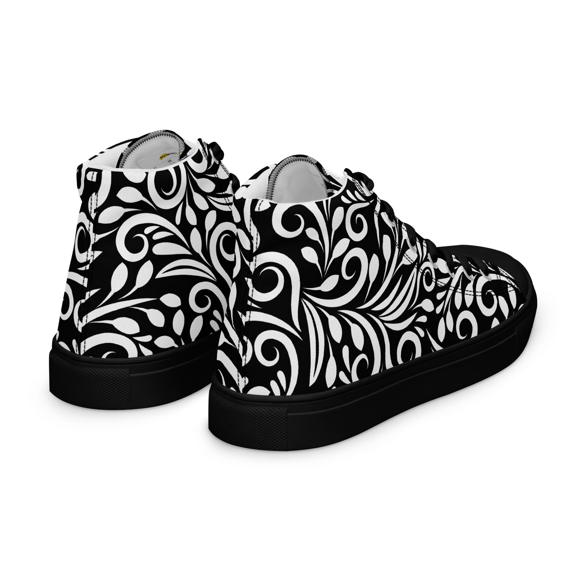 Prisimia Canvas Sneakers : Striking Black & White Scrollwork
