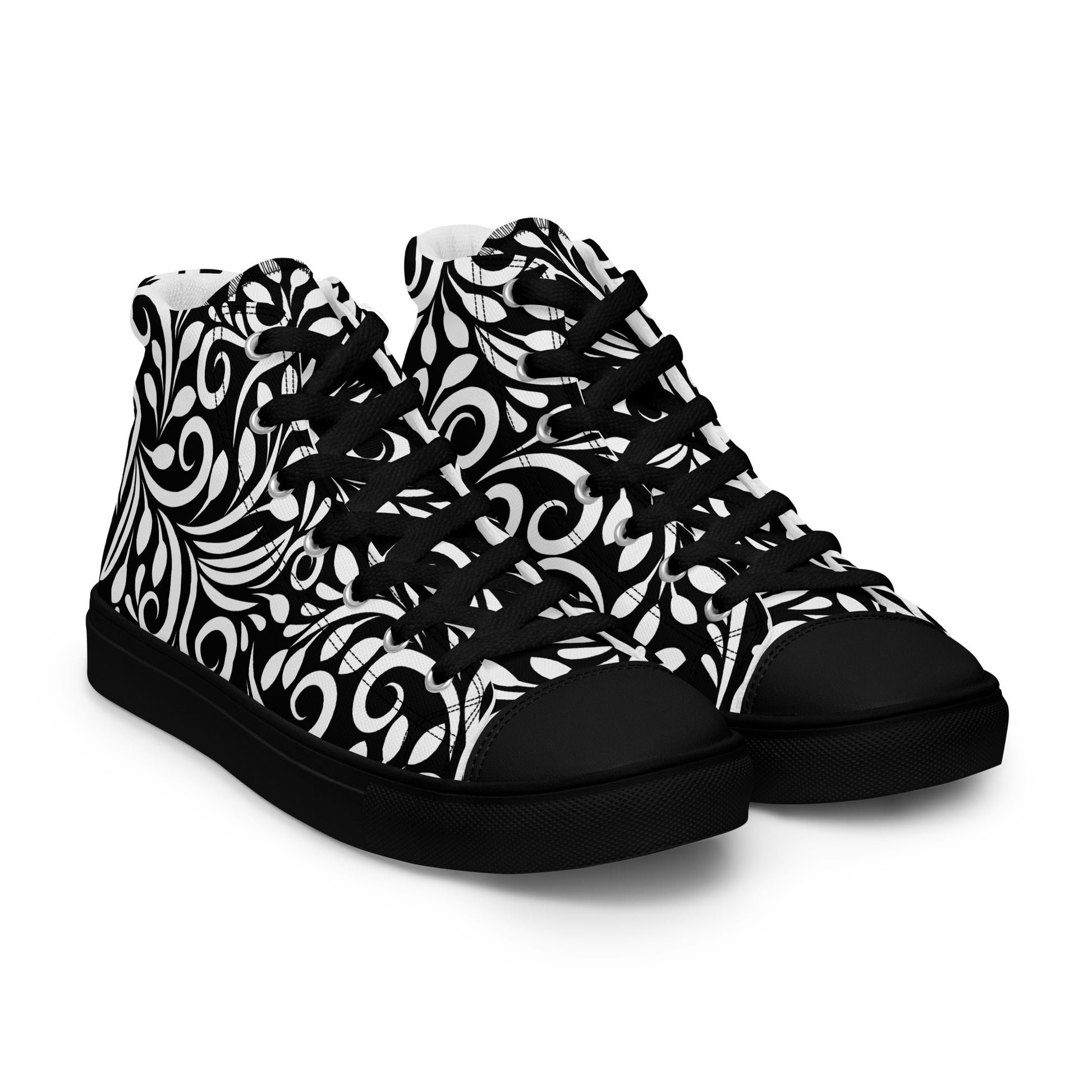 Prisimia Canvas Sneakers : Striking Black & White Scrollwork