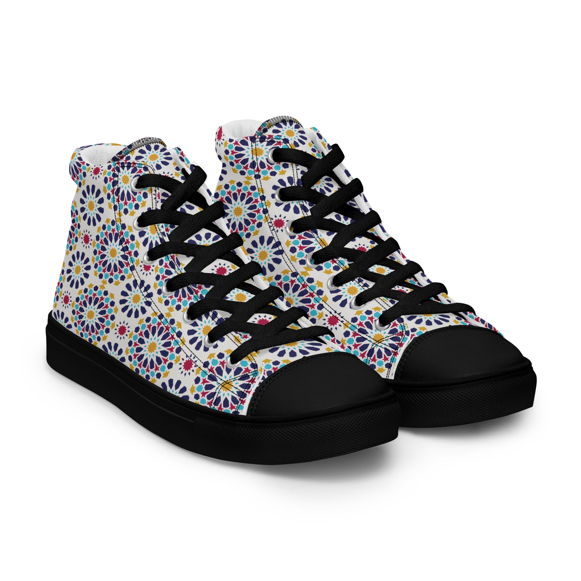 Prisimia Canvas Sneakers : Vibrant Geometric High-Tops
