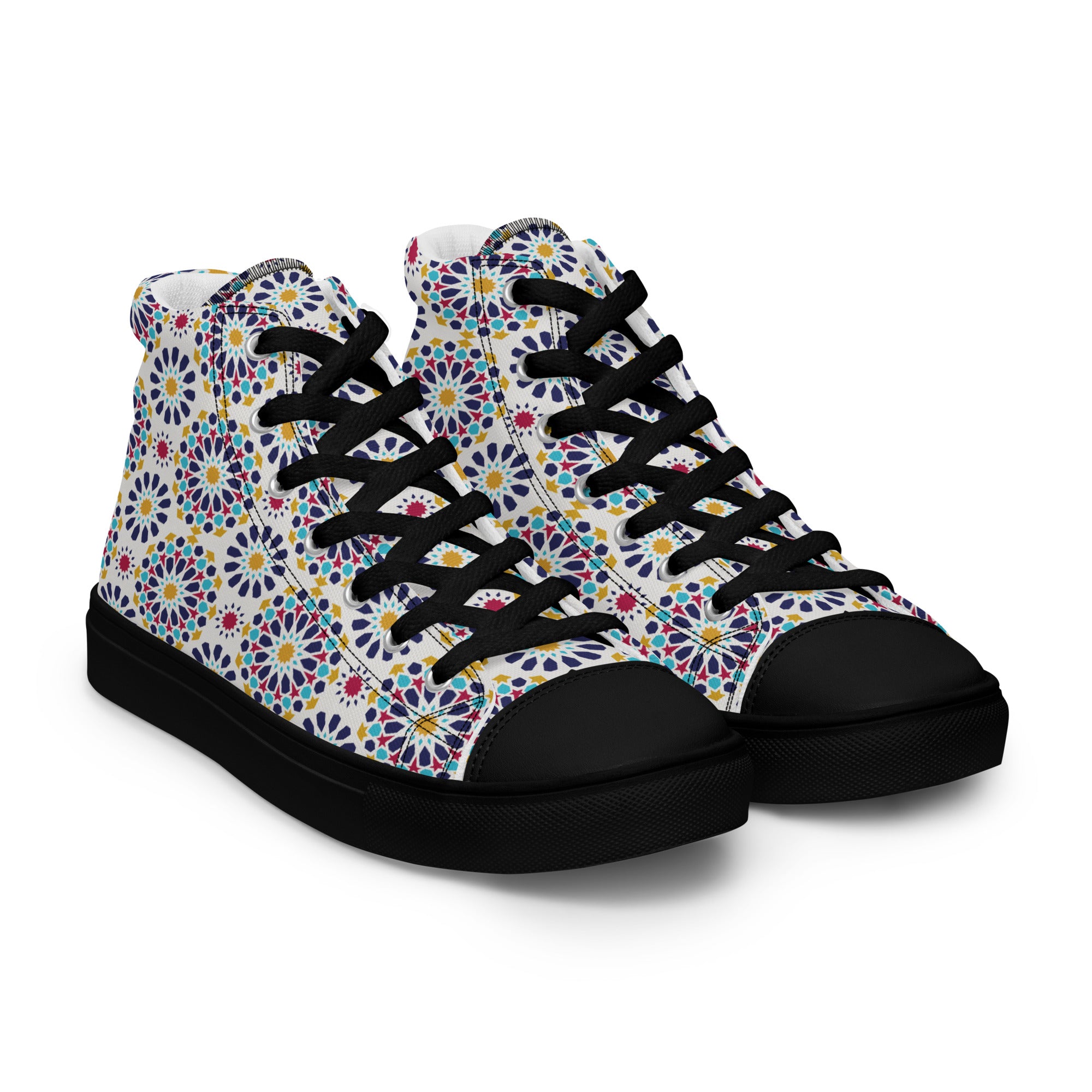 Prisimia Canvas Sneakers : Vibrant Geometric High-Tops