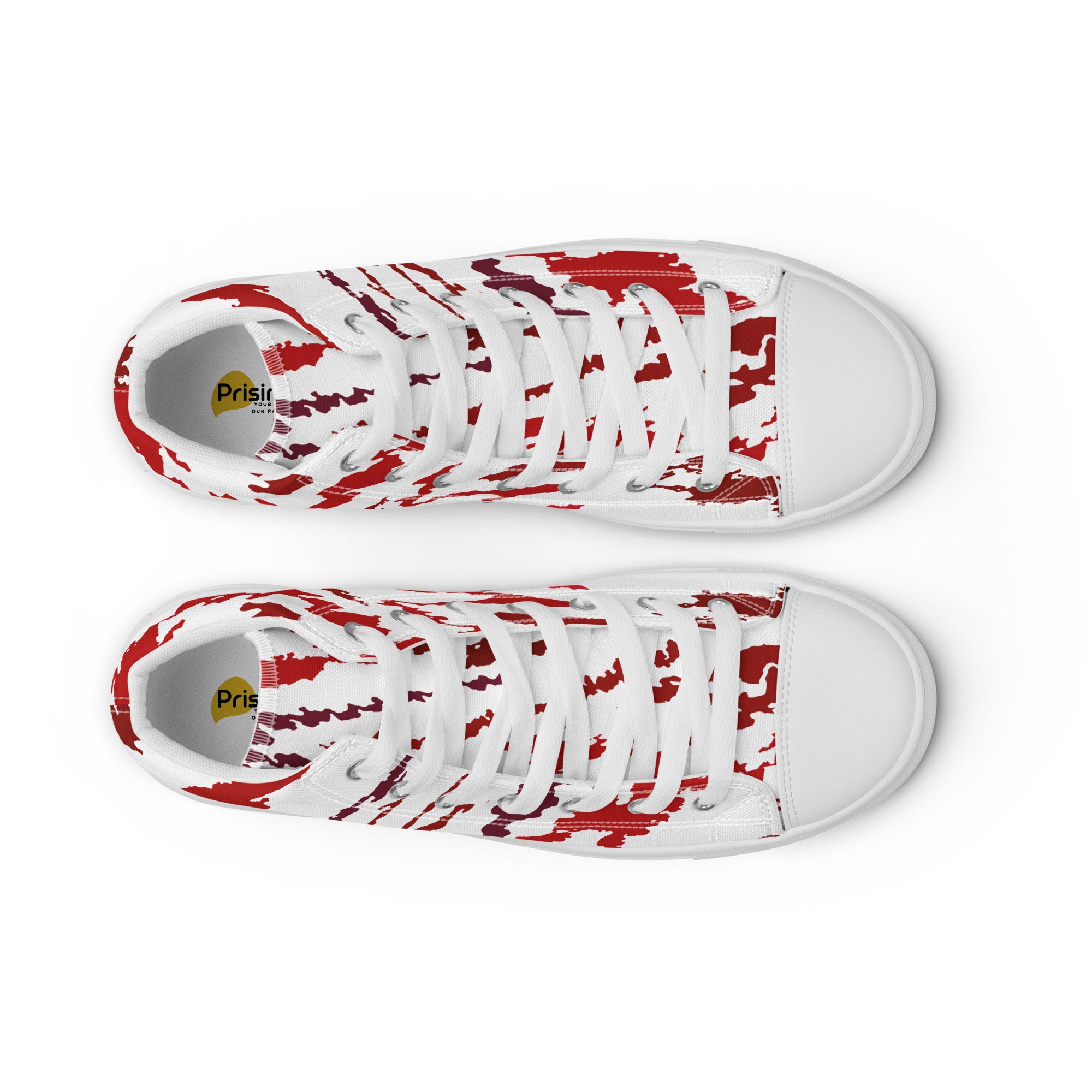 Prisimia Canvas Sneakers : Dynamic Crimson Artistry