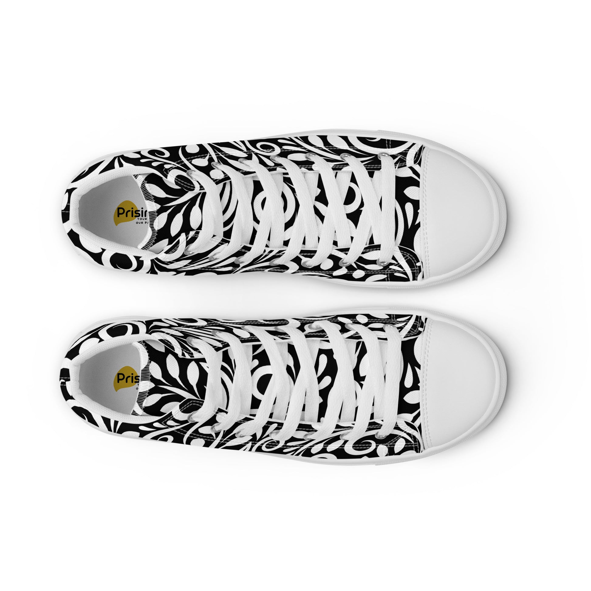 Prisimia Canvas Sneakers : Striking Black & White Scrollwork