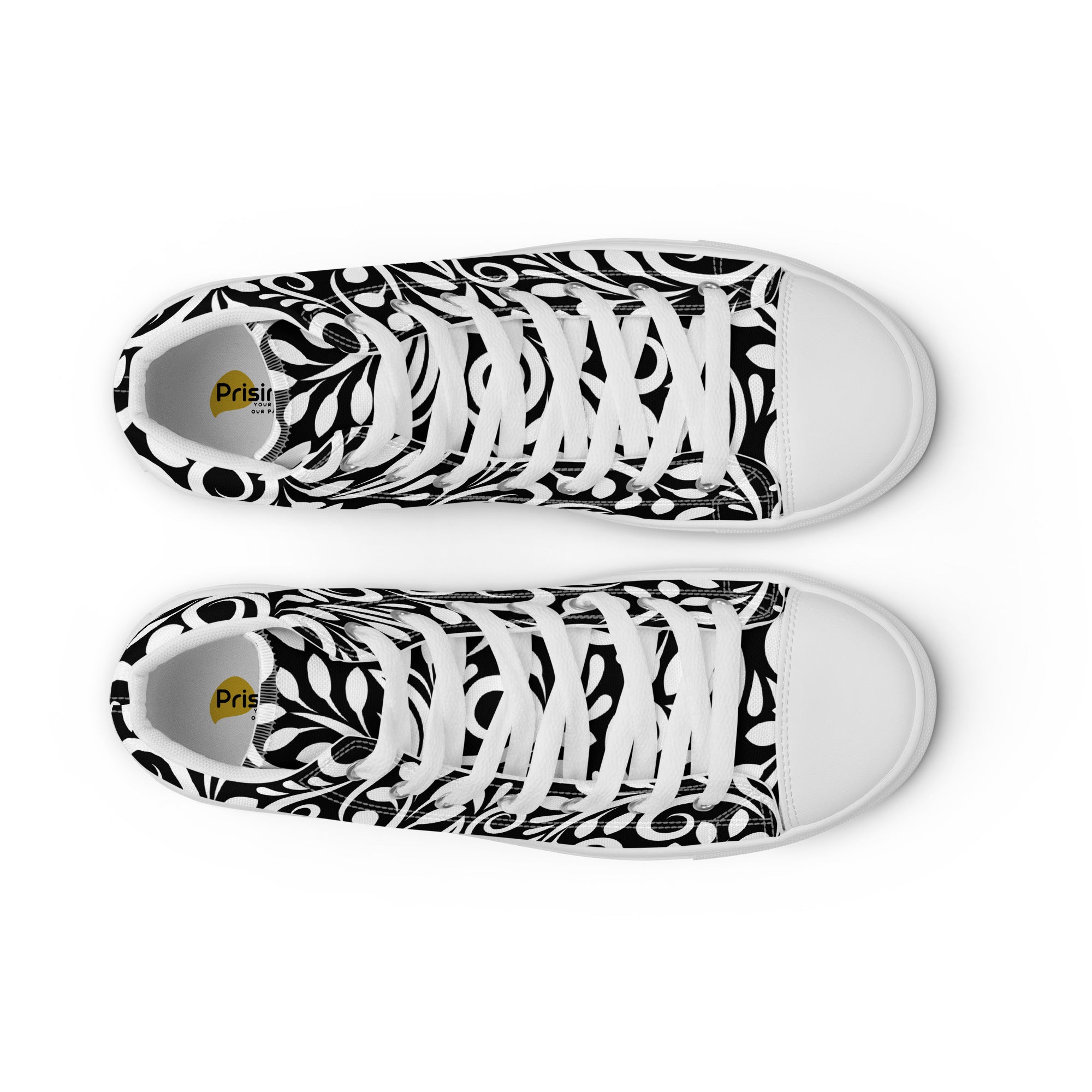Prisimia Canvas Sneakers : Striking Black & White Scrollwork