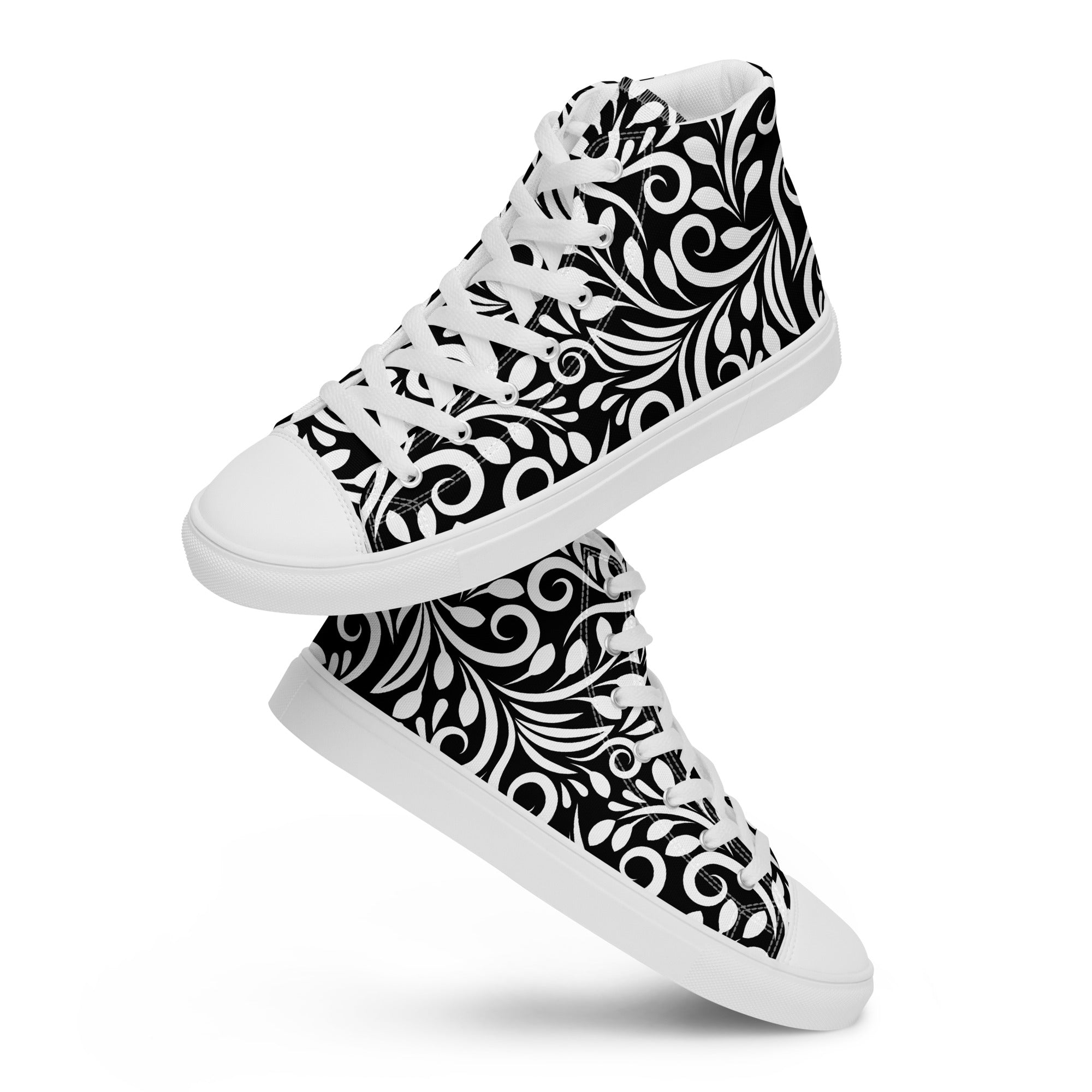 Prisimia Canvas Sneakers : Striking Black & White Scrollwork