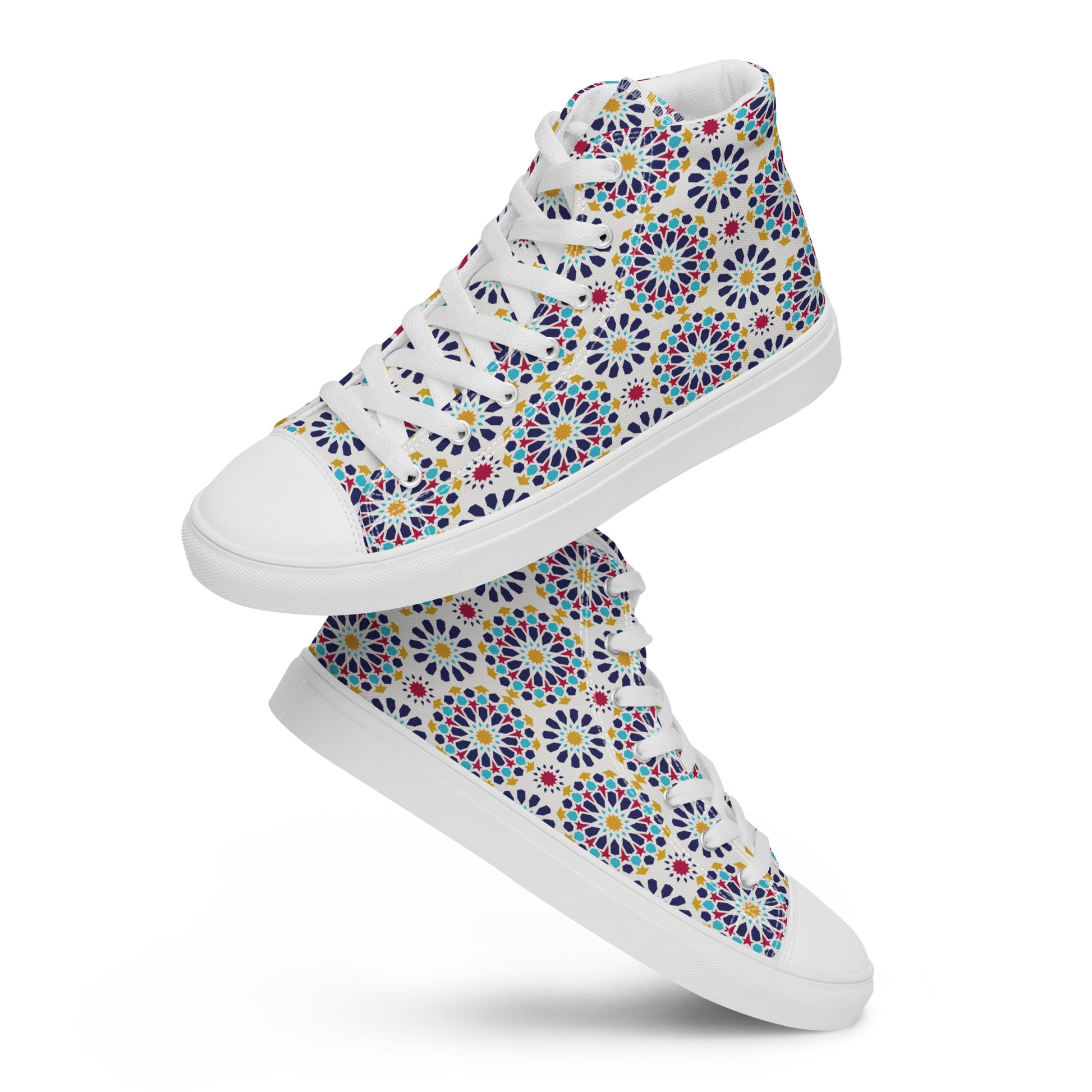 Prisimia Canvas Sneakers : Vibrant Geometric High-Tops