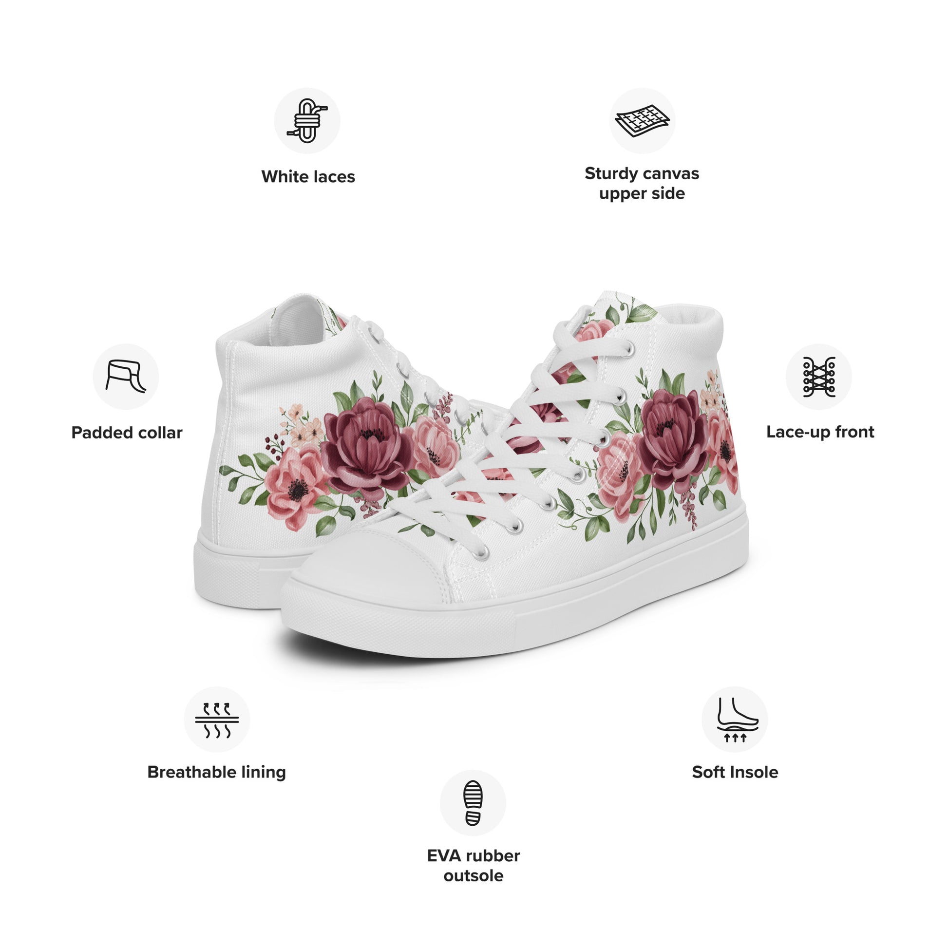 Prisimia Canvas Sneakers : Romantic Floral Masterpiece