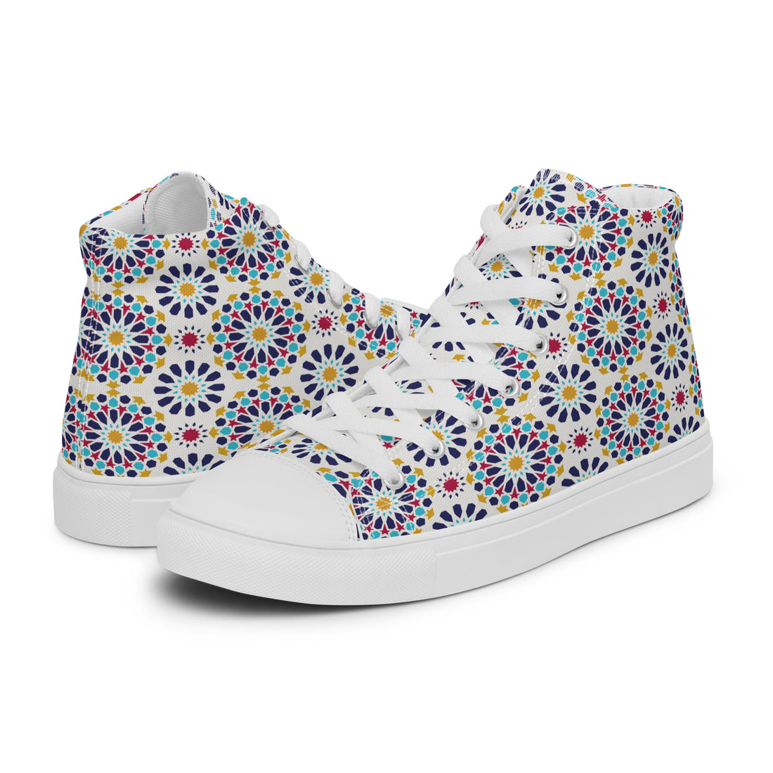 Prisimia Canvas Sneakers : Vibrant Geometric High-Tops