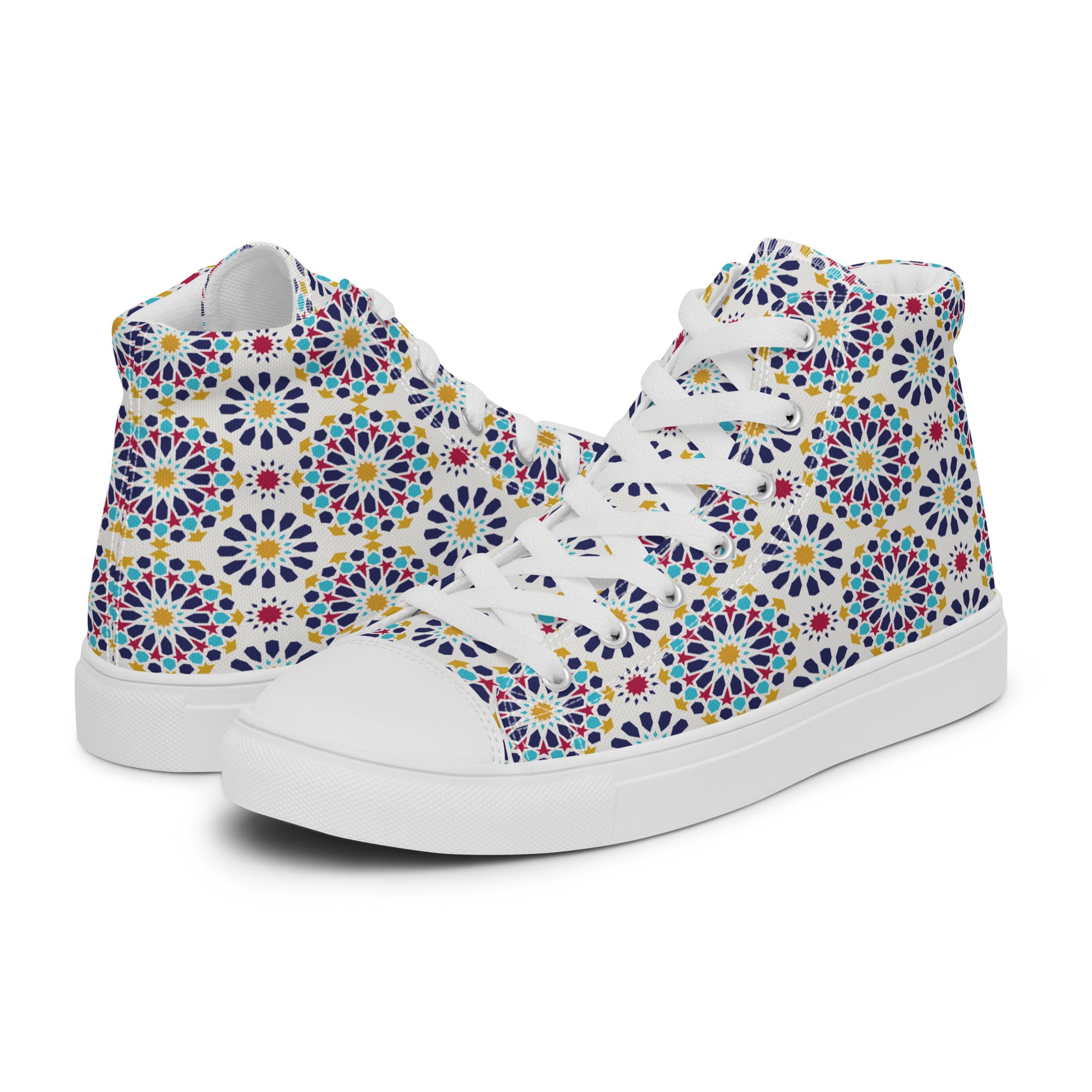 Prisimia Canvas Sneakers : Vibrant Geometric High-Tops