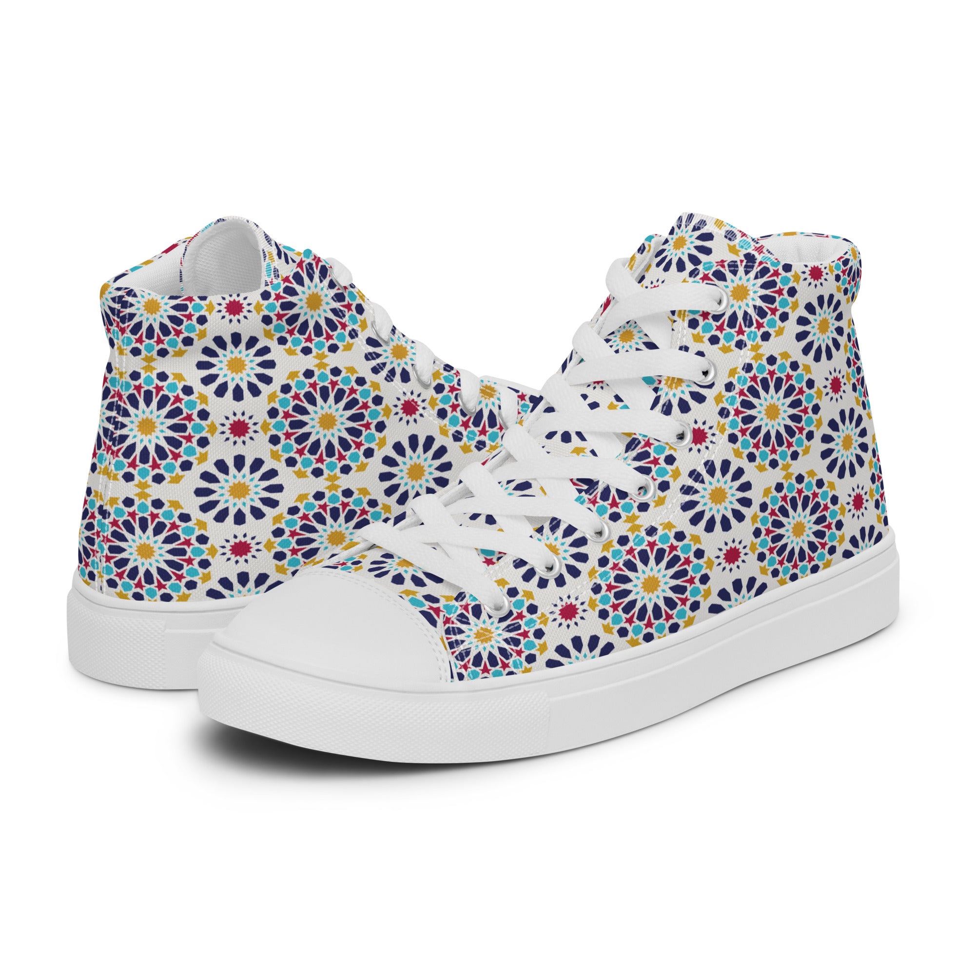 Prisimia Canvas Sneakers : Vibrant Geometric High-Tops