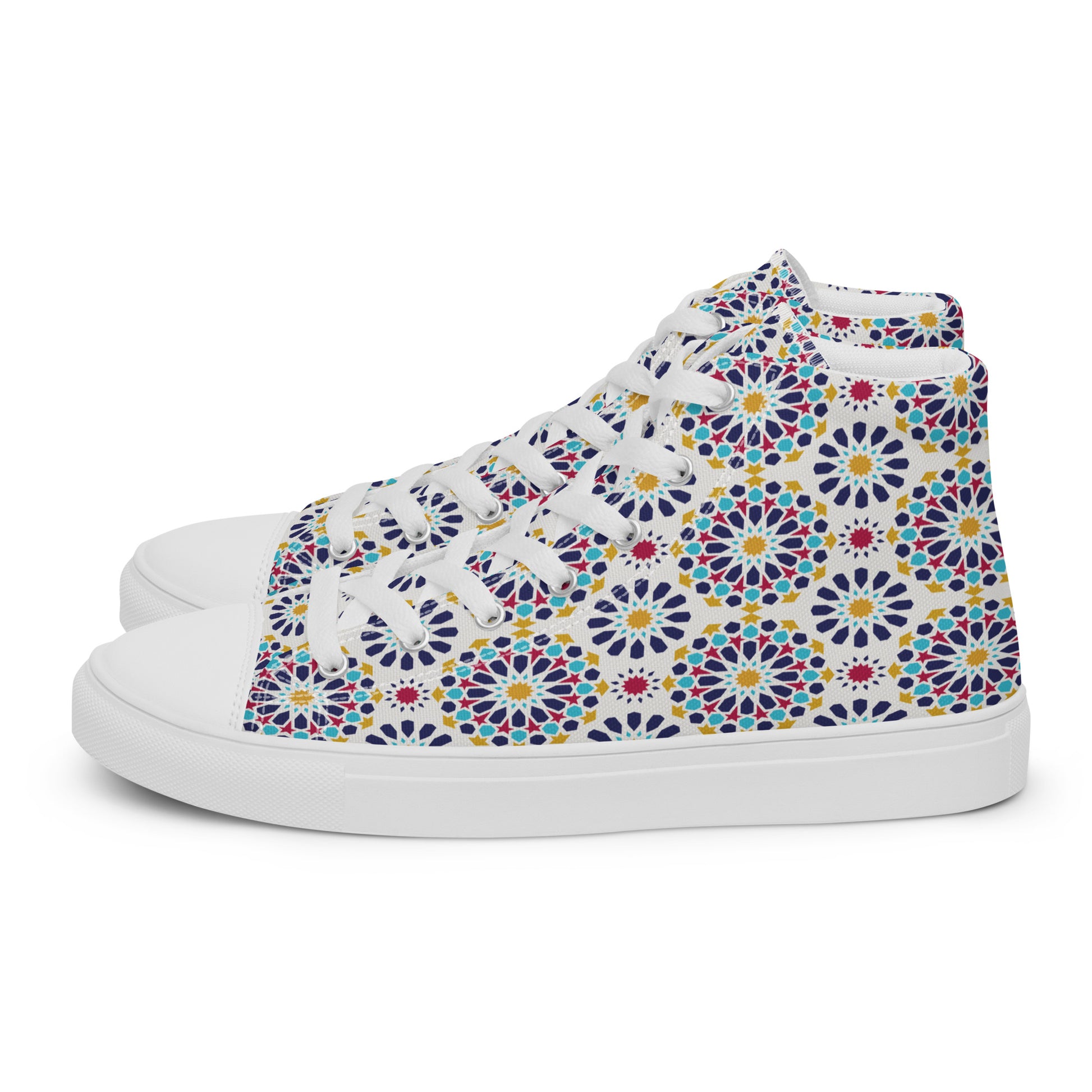 Prisimia Canvas Sneakers : Vibrant Geometric High-Tops