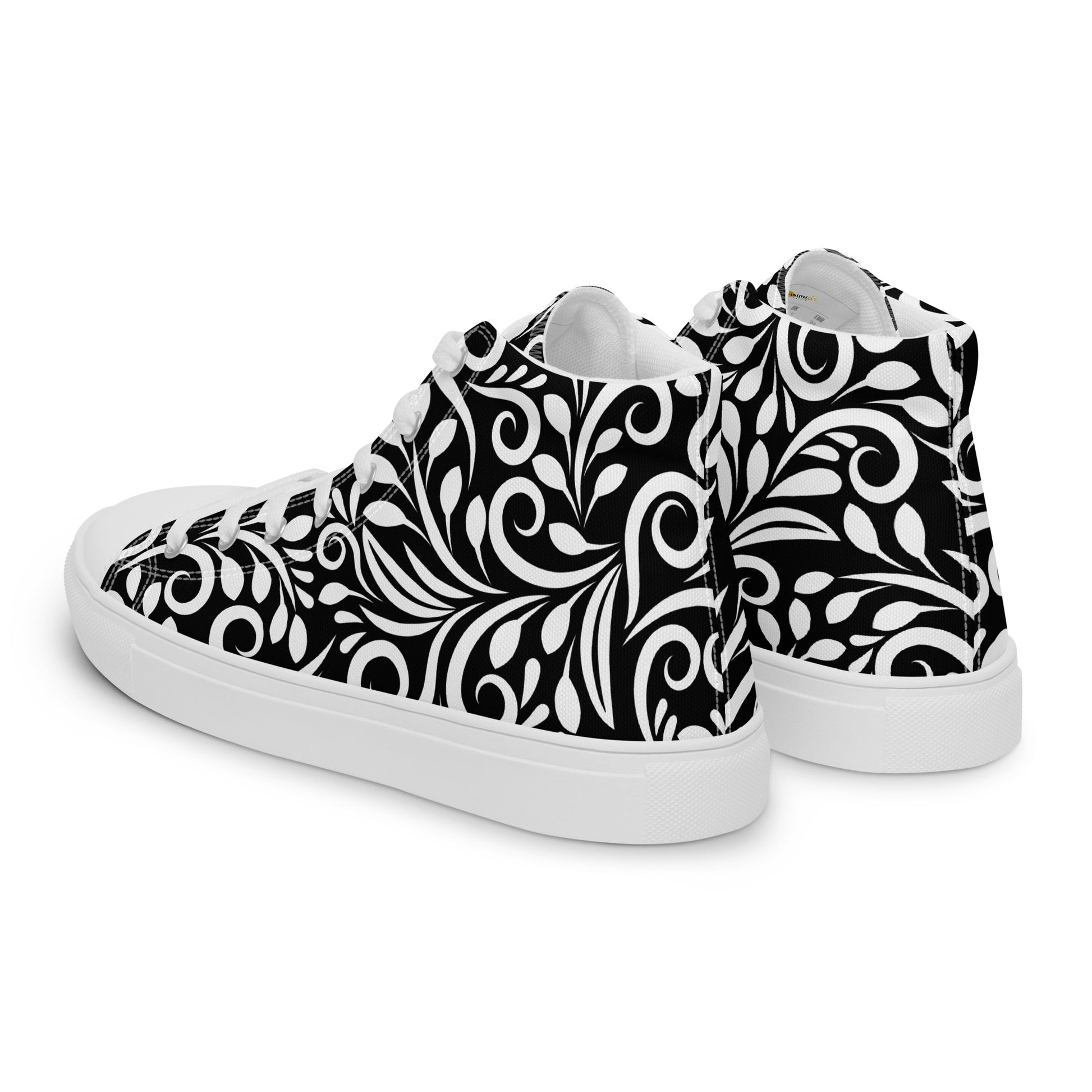 Prisimia Canvas Sneakers : Striking Black & White Scrollwork