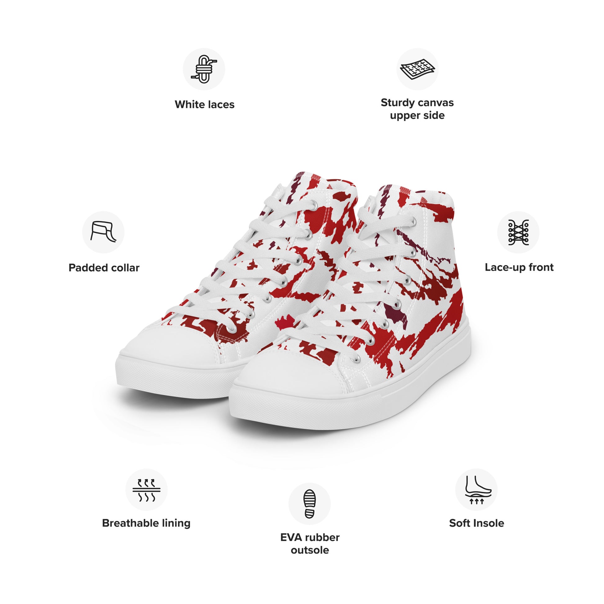Prisimia Canvas Sneakers : Dynamic Crimson Artistry
