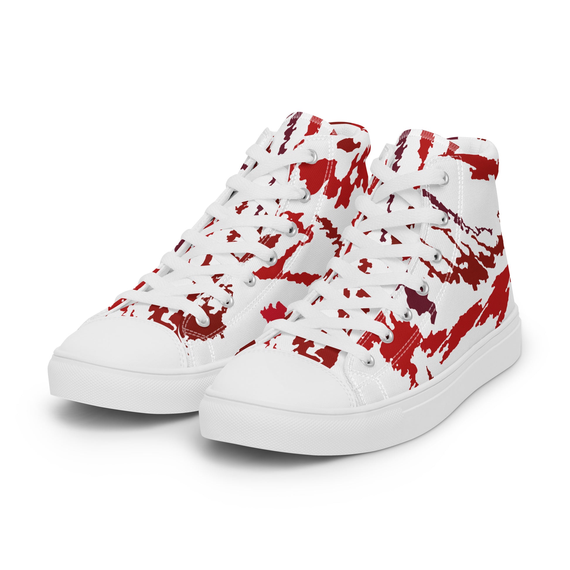 Prisimia Canvas Sneakers : Dynamic Crimson Artistry