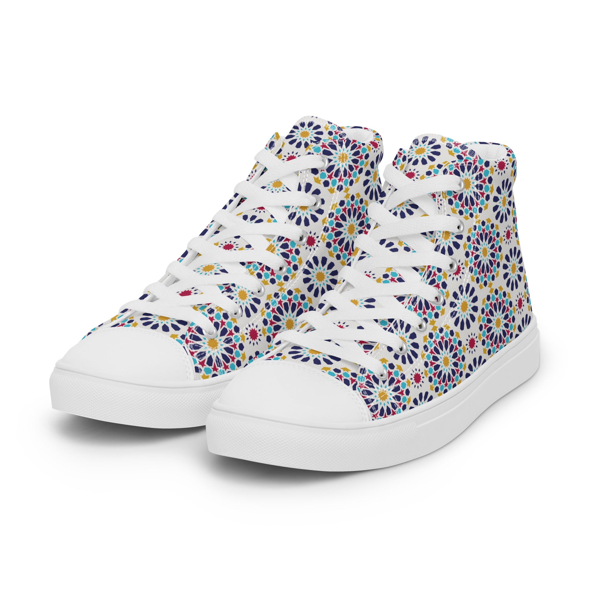Prisimia Canvas Sneakers : Vibrant Geometric High-Tops