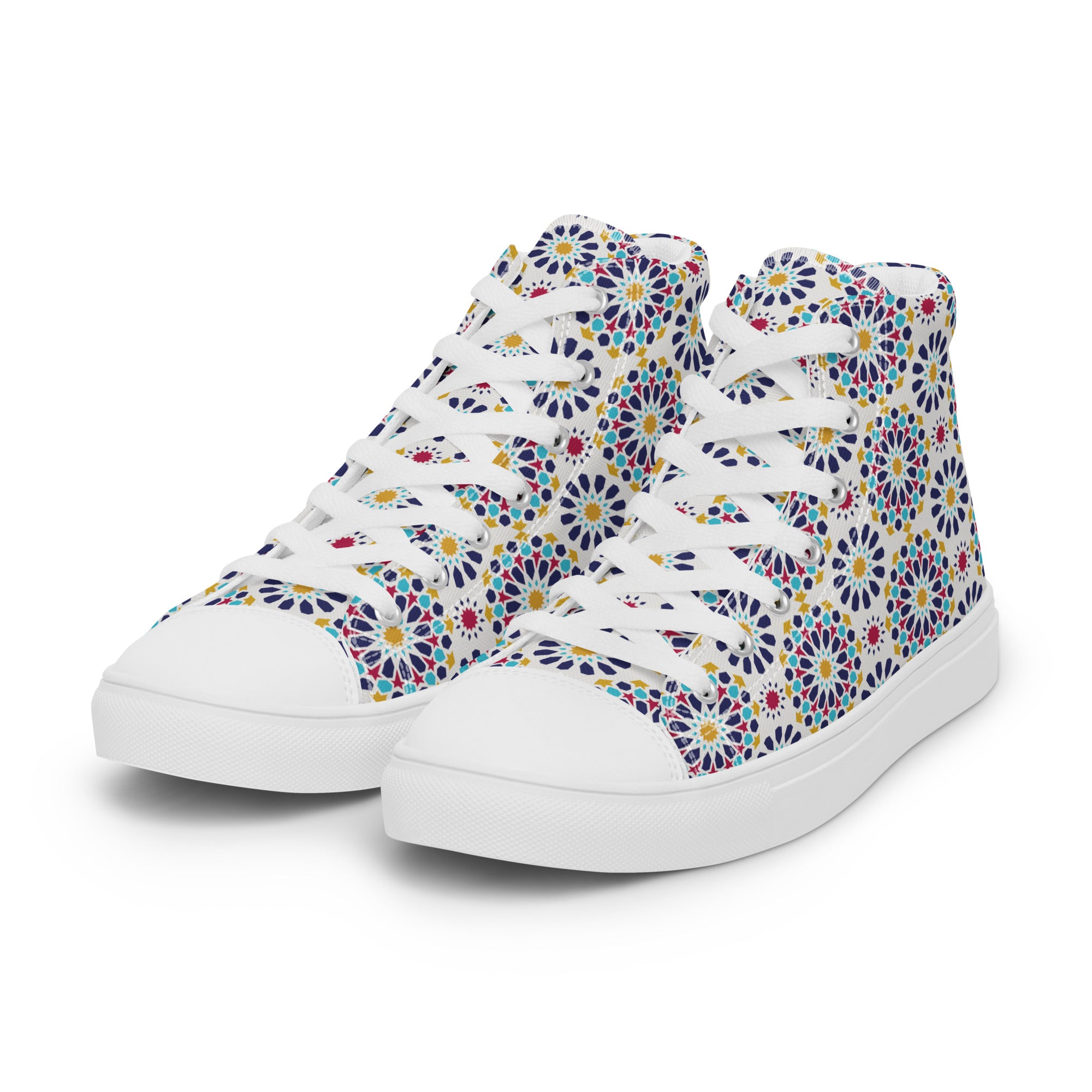 Prisimia Canvas Sneakers : Vibrant Geometric High-Tops