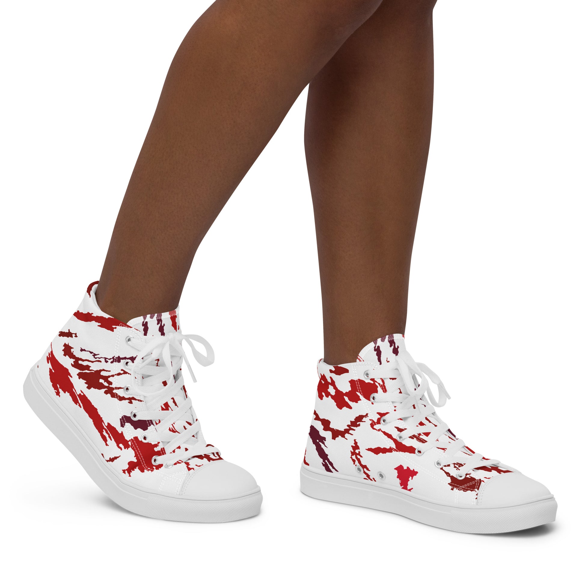 Prisimia Canvas Sneakers : Dynamic Crimson Artistry