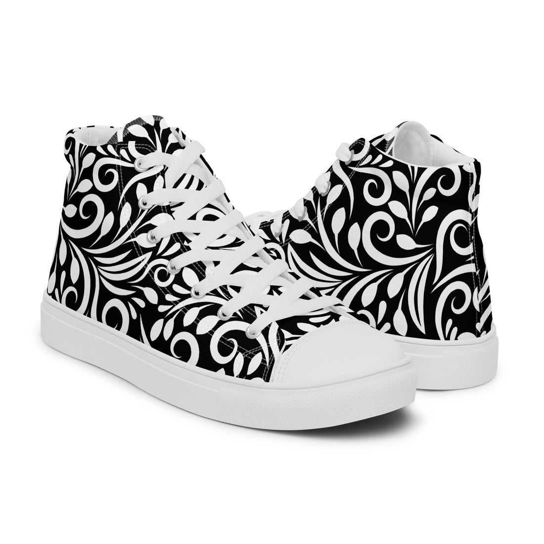 Prisimia Canvas Sneakers : Striking Black & White Scrollwork
