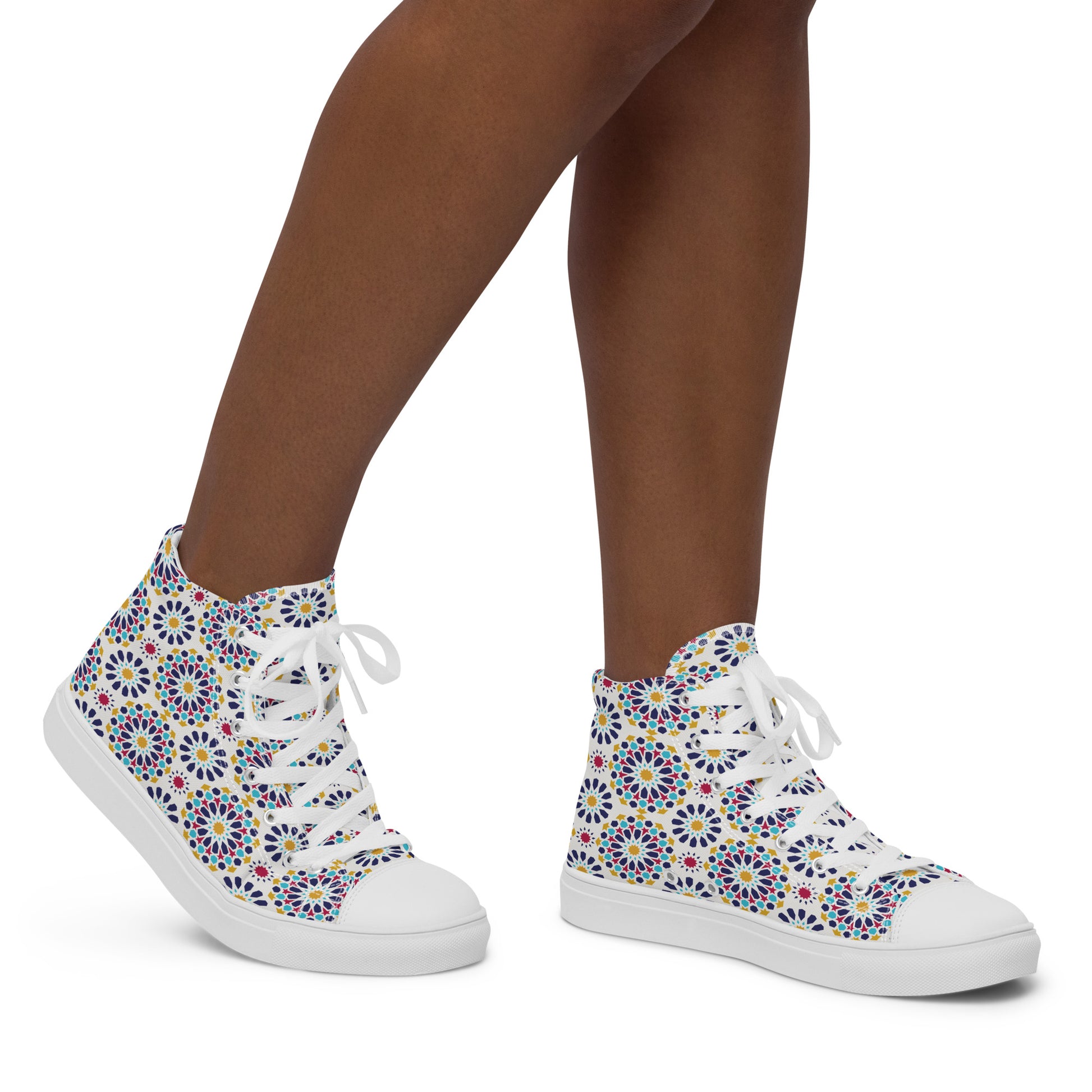 Prisimia Canvas Sneakers : Vibrant Geometric High-Tops
