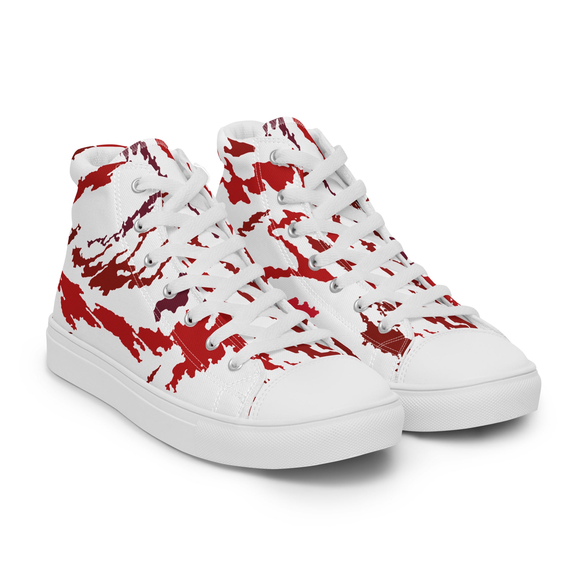 Prisimia Canvas Sneakers : Dynamic Crimson Artistry